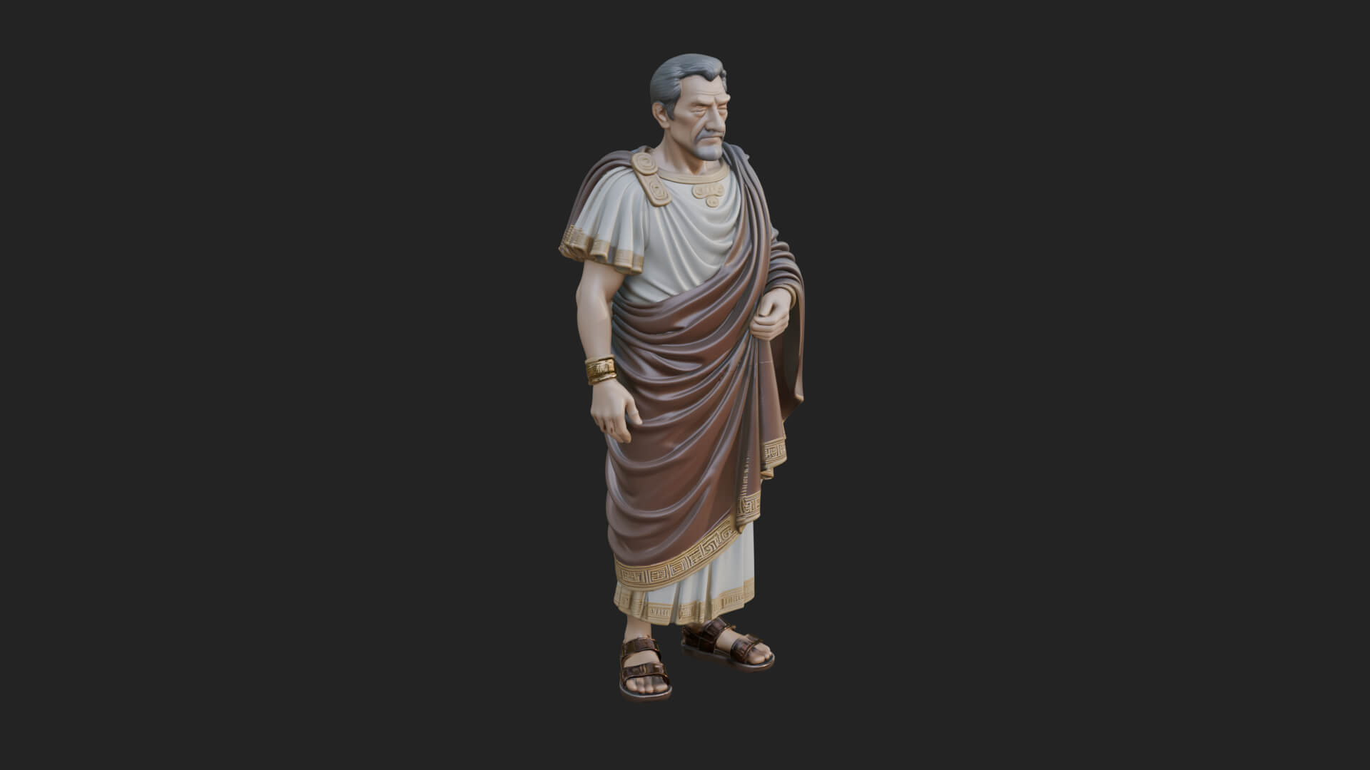 Roman Senator in Toga Statue Design 1 3D Print Model 3D Model