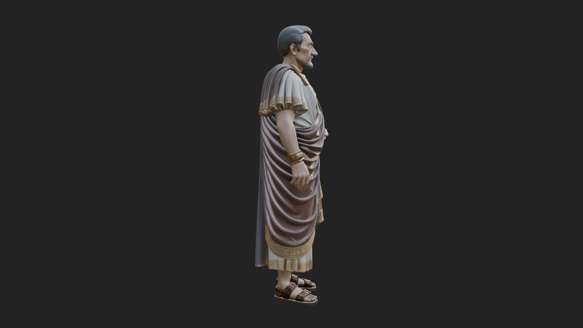 Roman Senator in Toga Statue Design 1 3D Print Model 3D Model