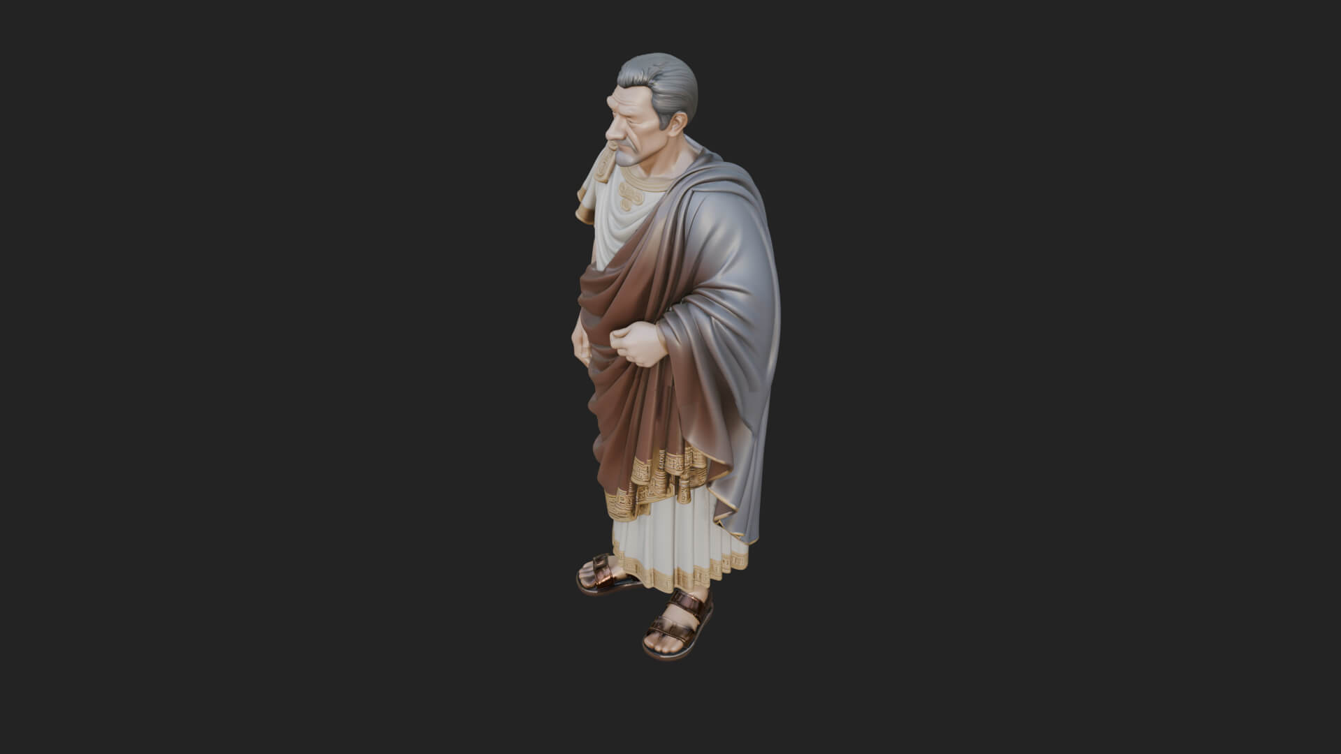 Roman Senator in Toga Statue Design 1 3D Print Model 3D Model