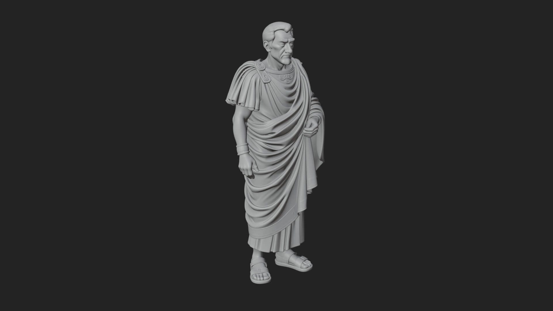 Roman Senator in Toga Statue Design 1 3D Print Model 3D Model
