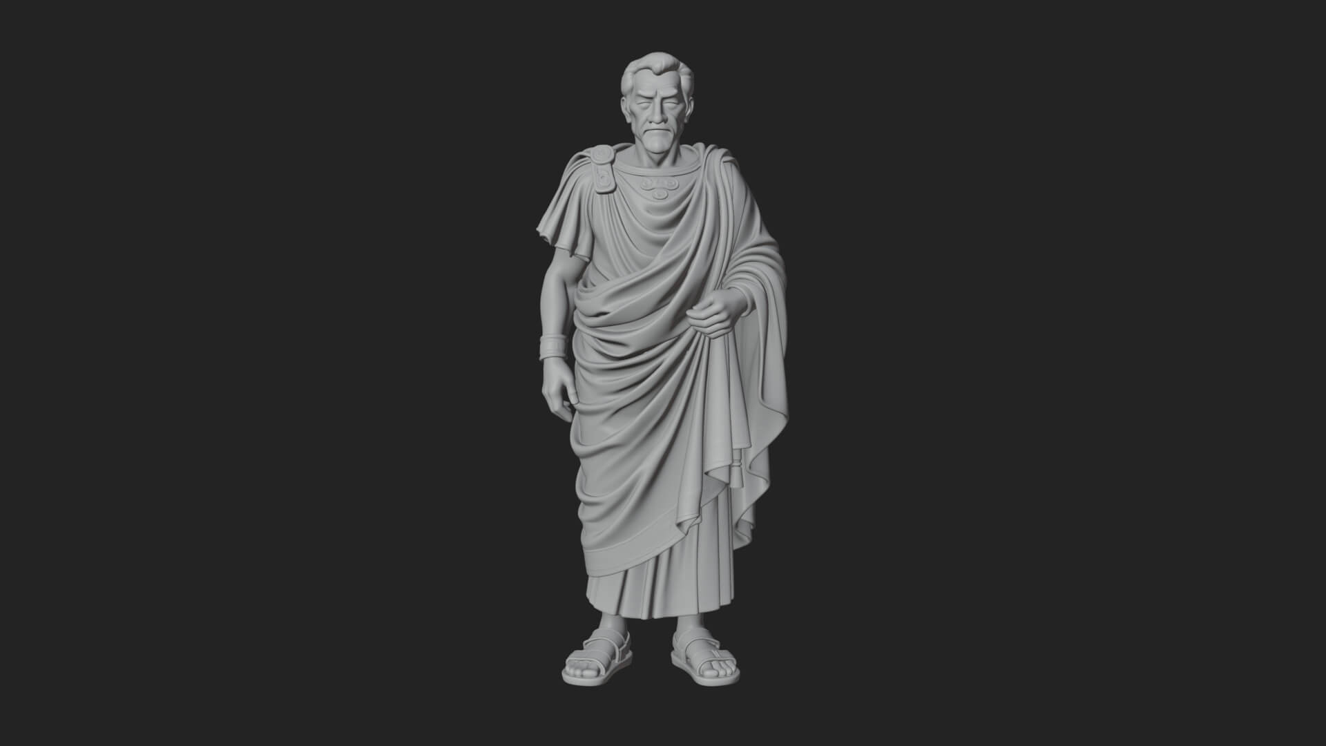 Roman Senator in Toga Statue Design 1 3D Print Model 3D Model