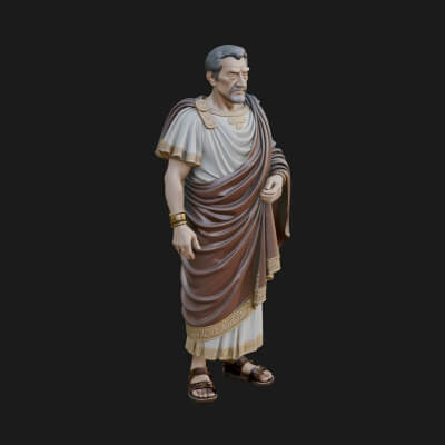 Roman Senator in Toga Statue Design 1 3D Print Model