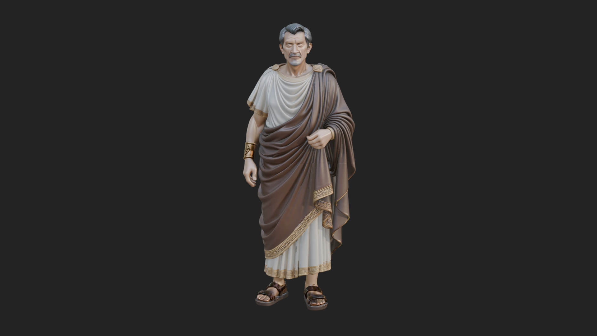 Roman Senator in Toga Statue Design 2 3D Print Model 3D Model