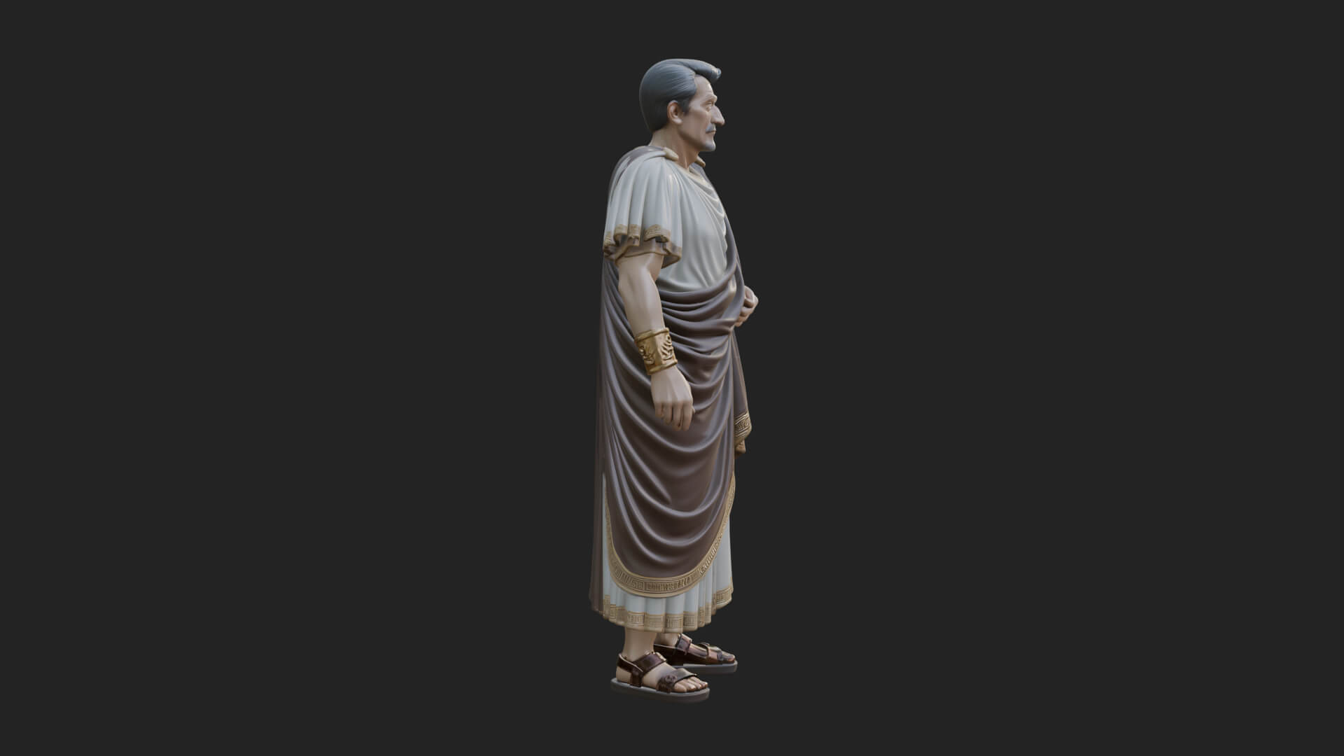 Roman Senator in Toga Statue Design 2 3D Print Model 3D Model