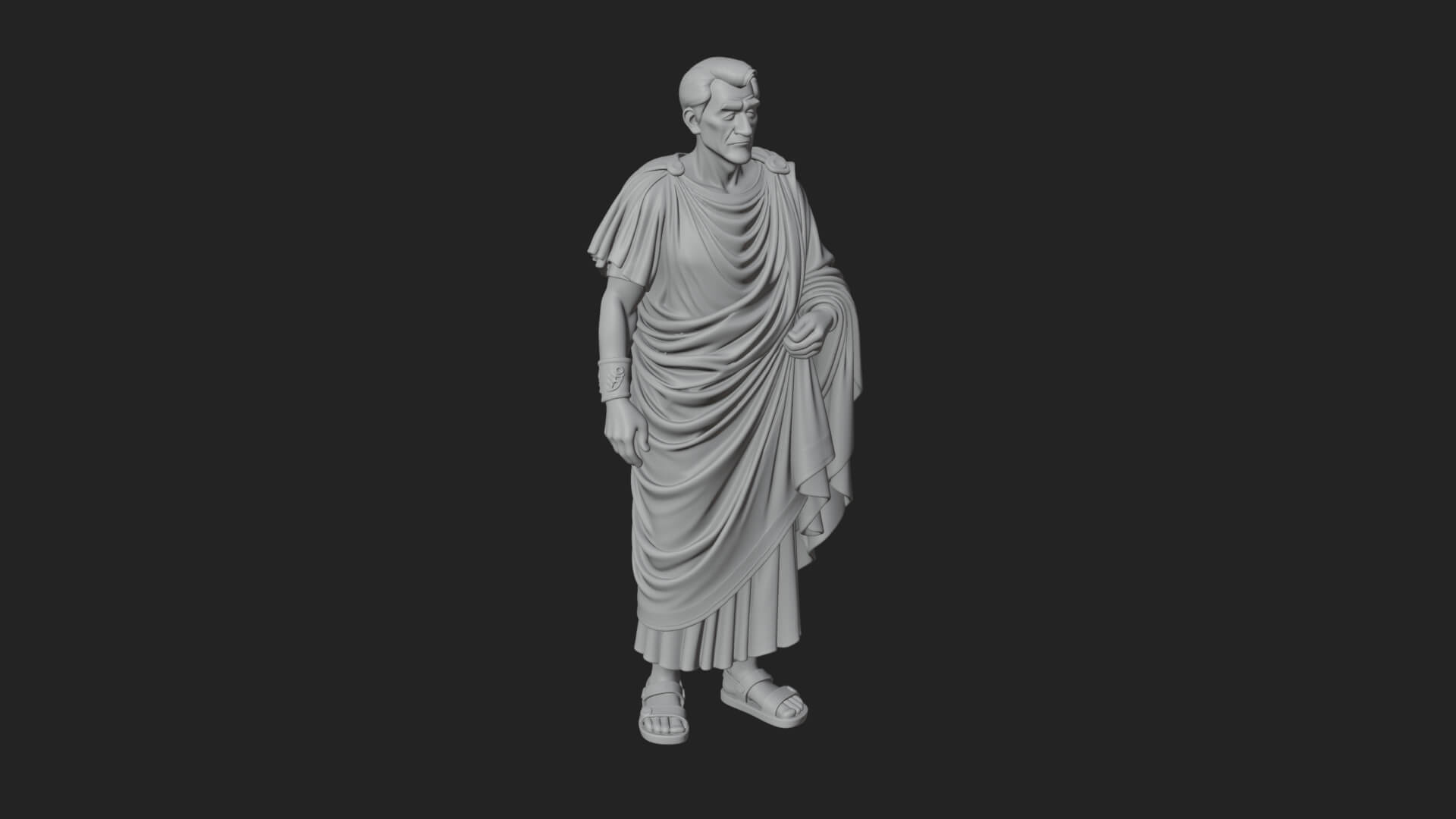 Roman Senator in Toga Statue Design 2 3D Print Model 3D Model