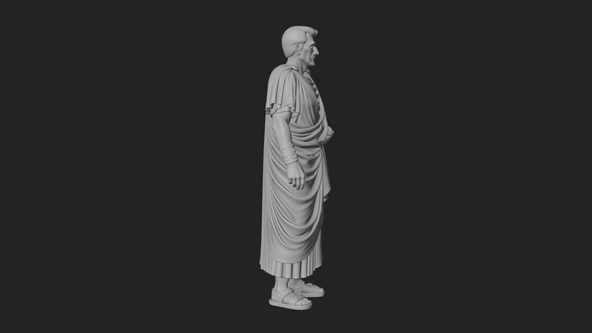 Roman Senator in Toga Statue Design 2 3D Print Model 3D Model
