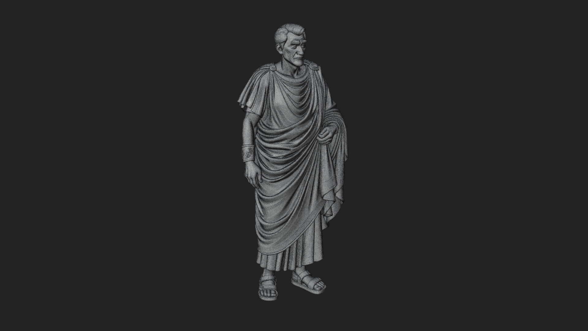 Roman Senator in Toga Statue Design 2 3D Print Model 3D Model