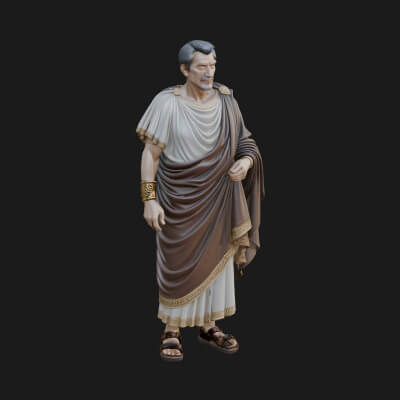 Roman Senator in Toga Statue Design 2 3D Print Model