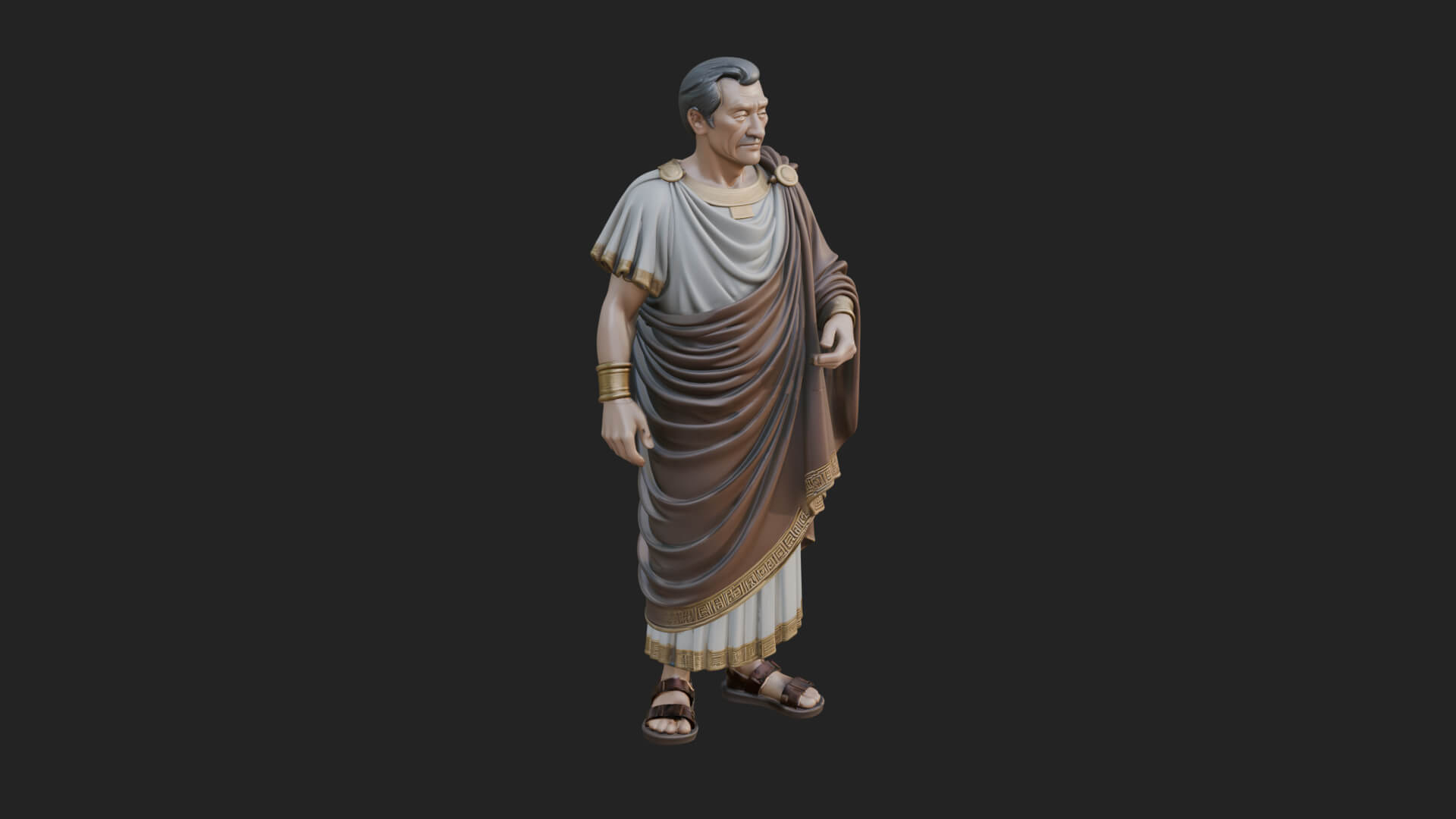 Roman Senator in Toga Statue Design 3 3D Print Model 3D Model