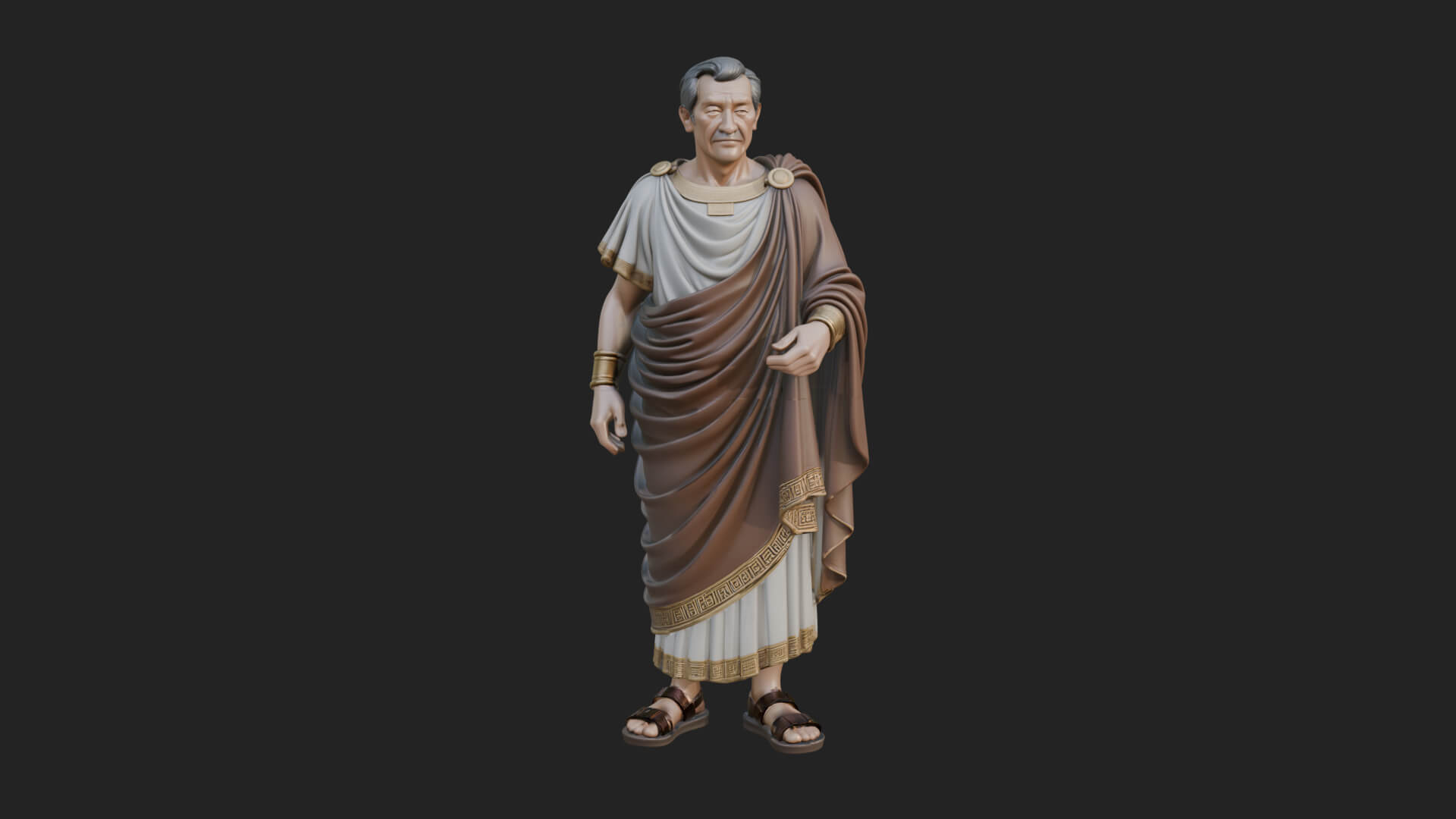 Roman Senator in Toga Statue Design 3 3D Print Model 3D Model