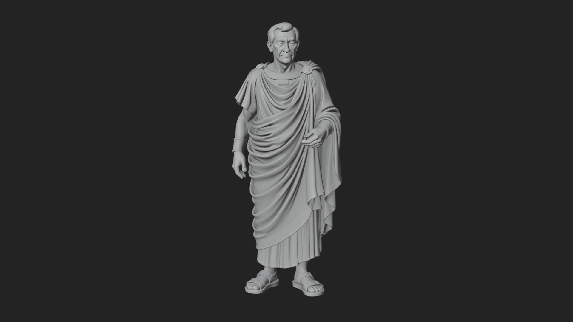 Roman Senator in Toga Statue Design 3 3D Print Model 3D Model