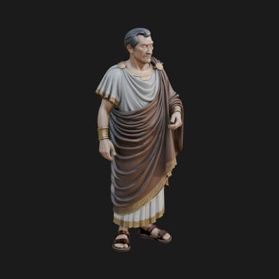 Roman Senator in Toga Statue Design 3 3D Print Model