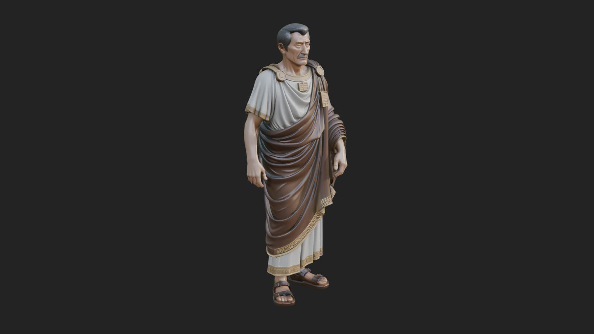 Roman Senator in Toga Statue Design 4 3D Print Model 3D Model