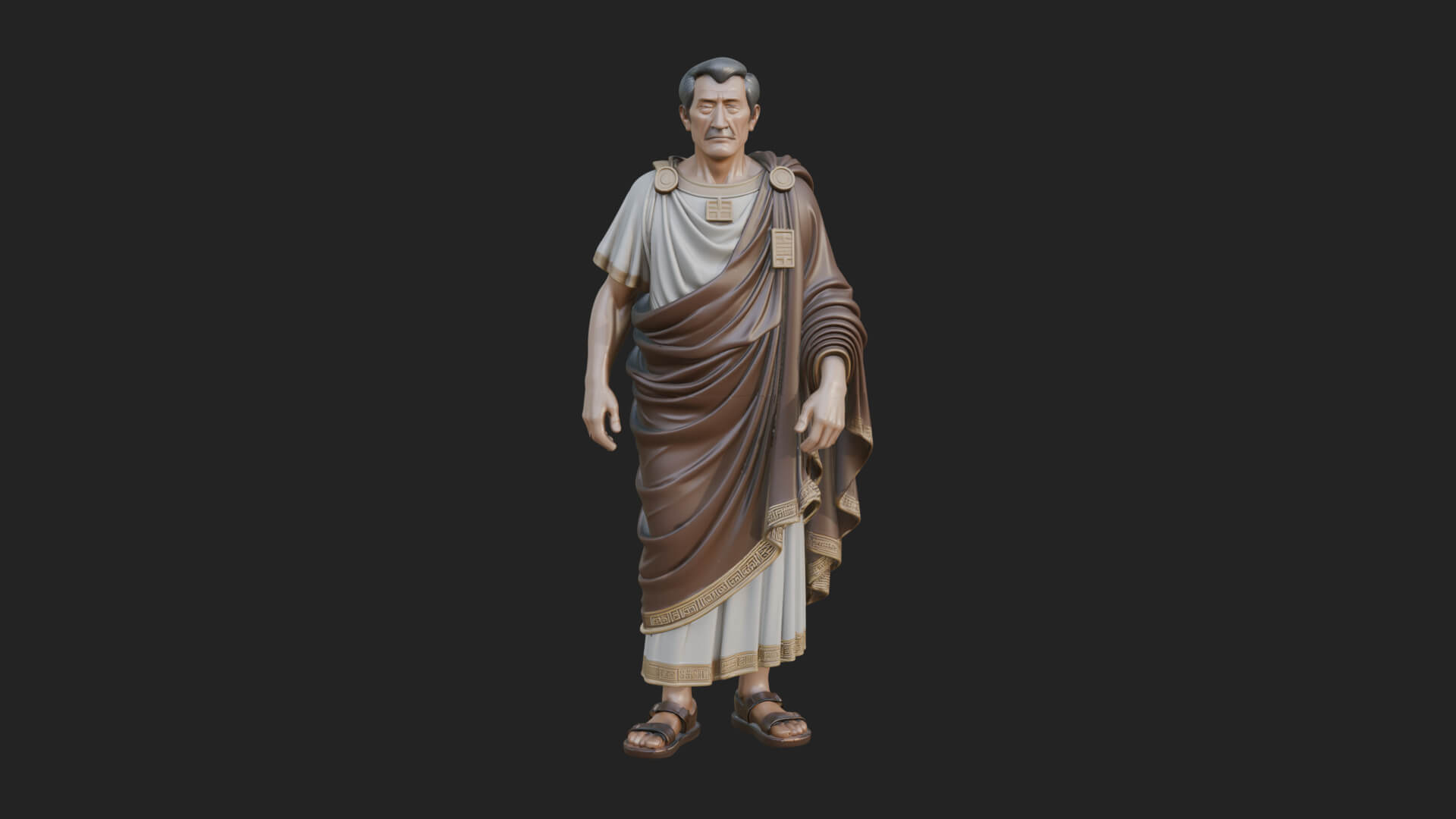 Roman Senator in Toga Statue Design 4 3D Print Model 3D Model