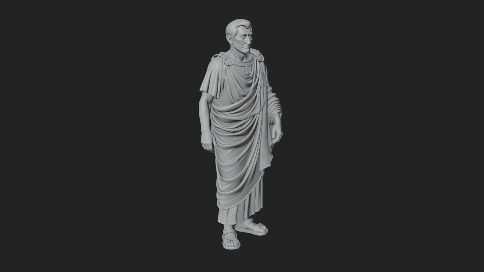 Roman Senator in Toga Statue Design 4 3D Print Model 3D Model
