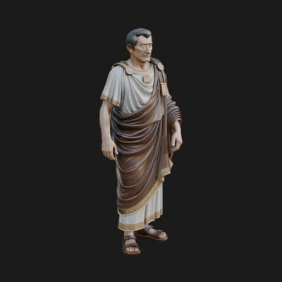Roman Senator in Toga Statue Design 4 3D Print Model