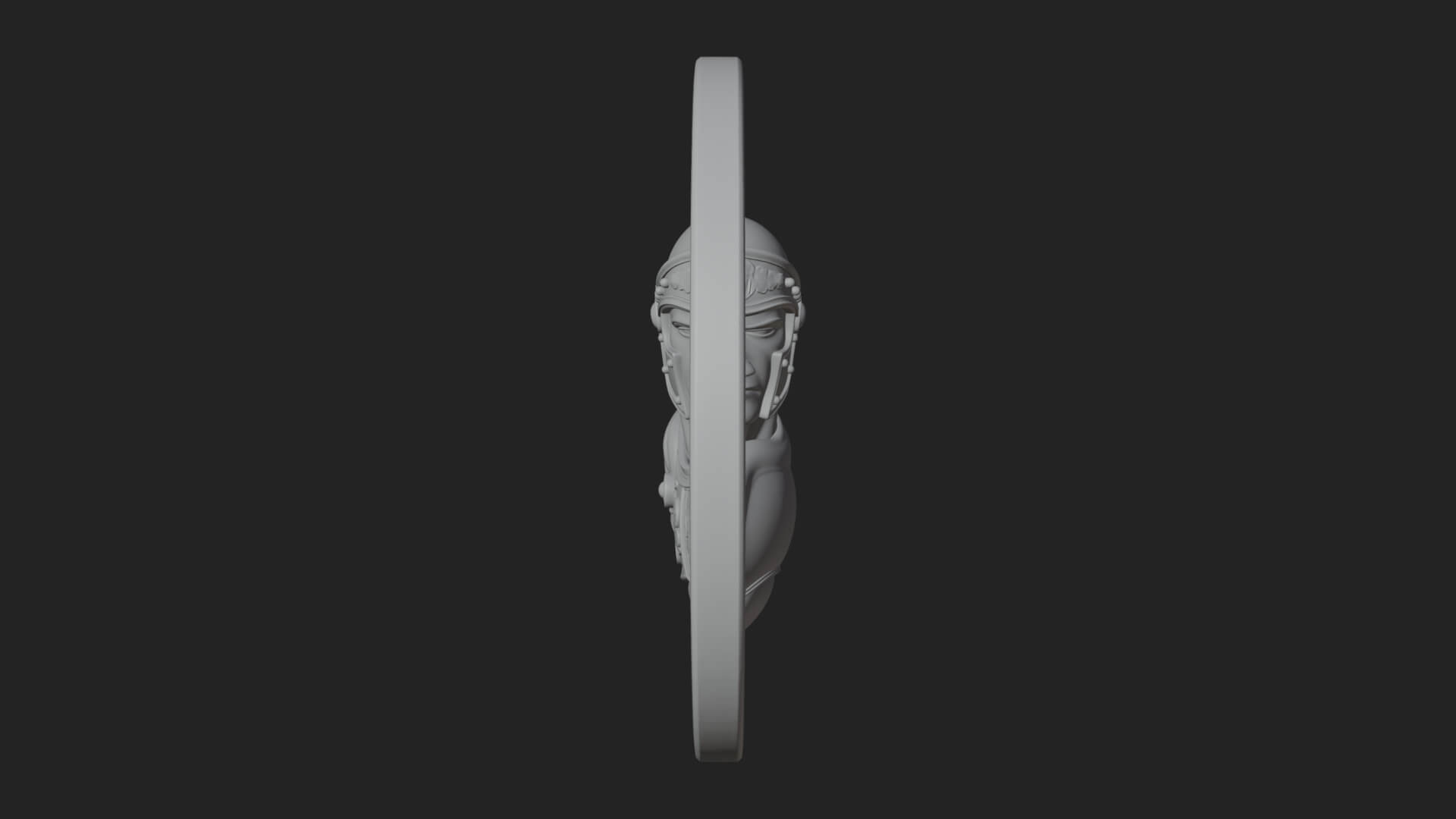 Roman Soldier Oval Relief Plaque Design 1 3D Print Model 3D Model