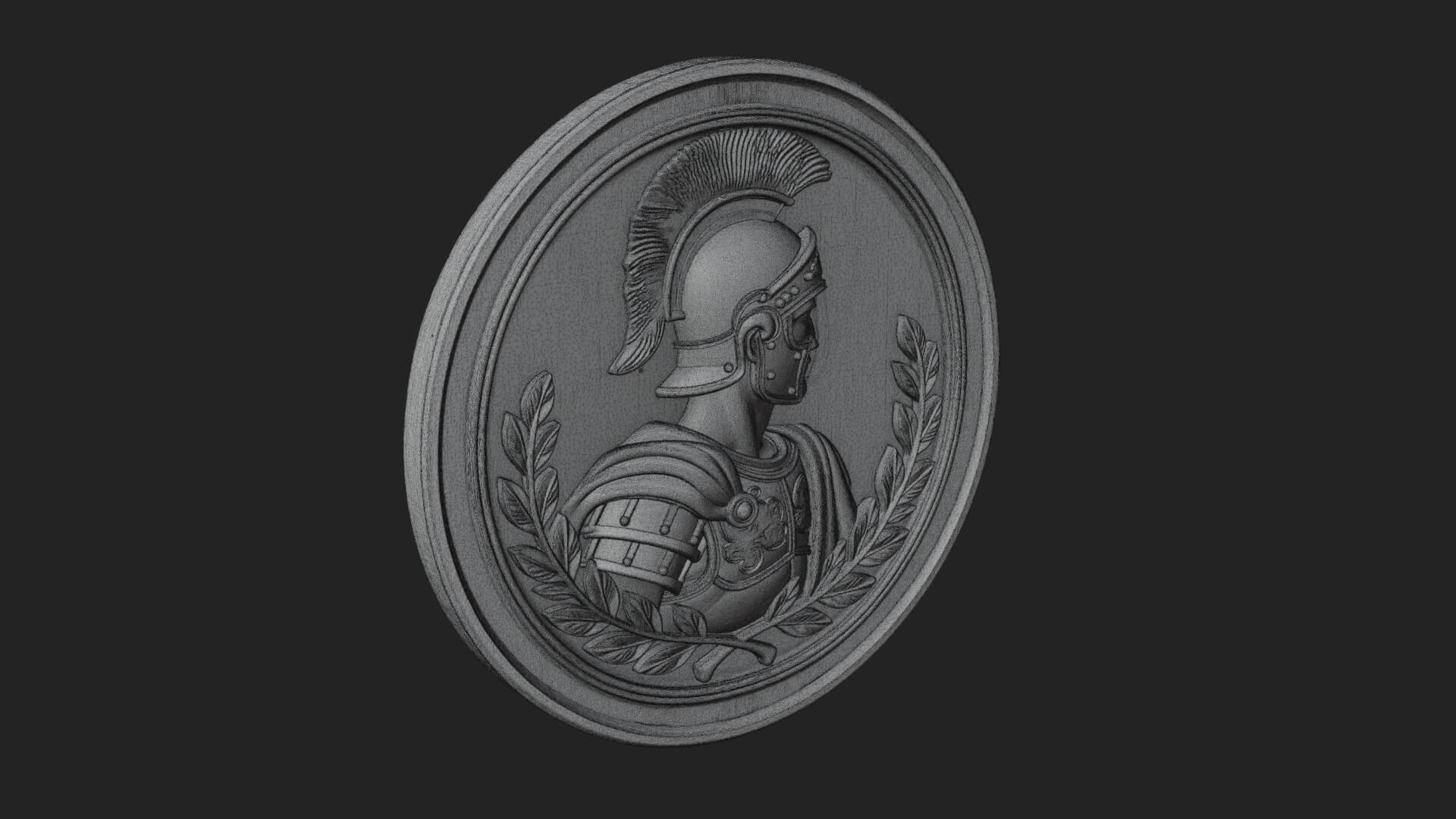 Roman Soldier Oval Relief Plaque Design 1 3D Print Model 3D Model