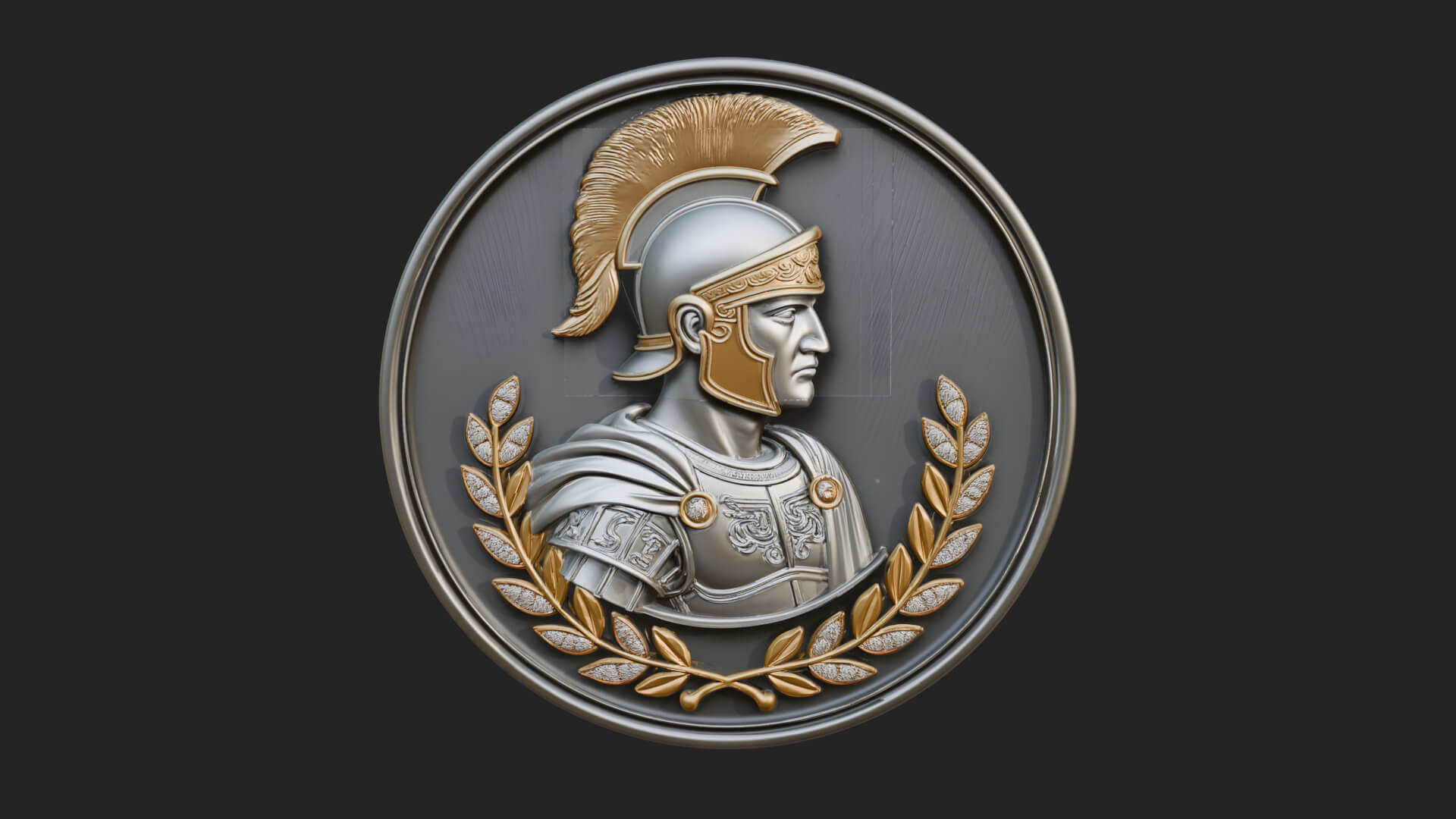 Roman Soldier Oval Relief Plaque Design 2 3D Print Model 3D Model