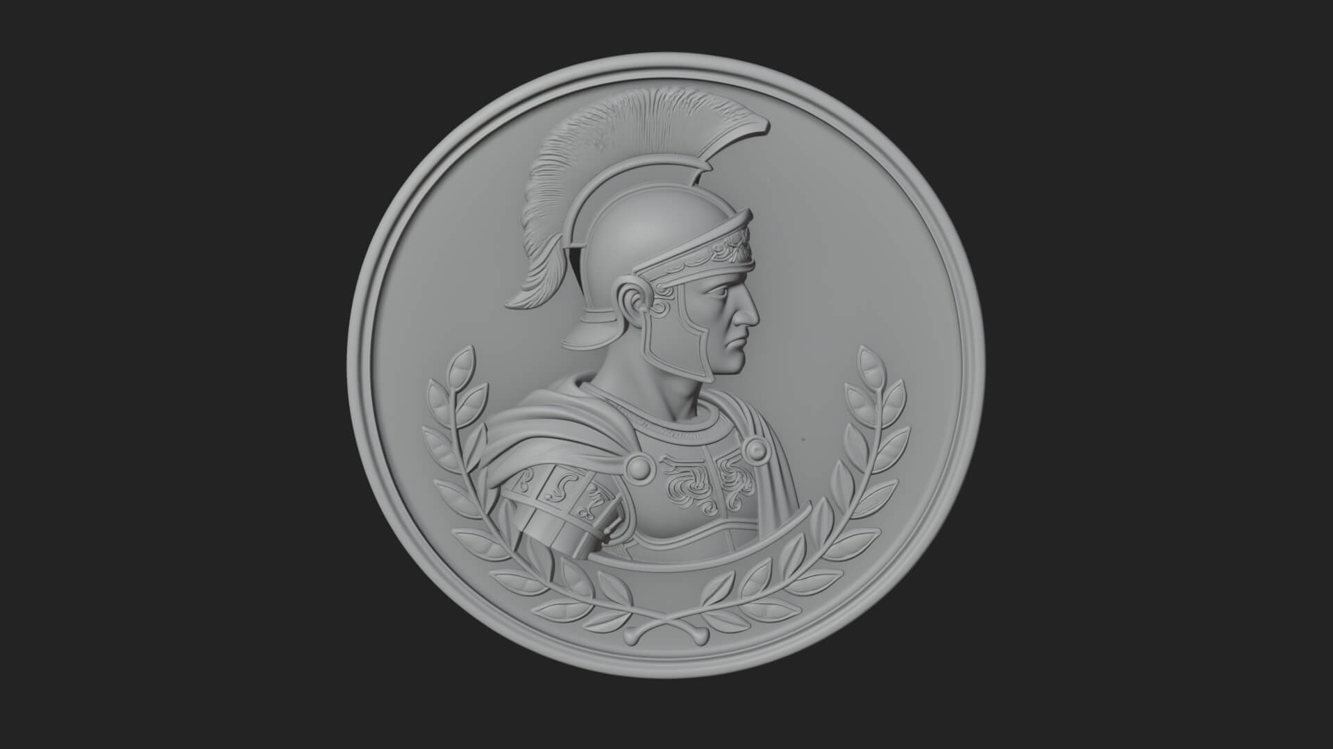 Roman Soldier Oval Relief Plaque Design 2 3D Print Model 3D Model