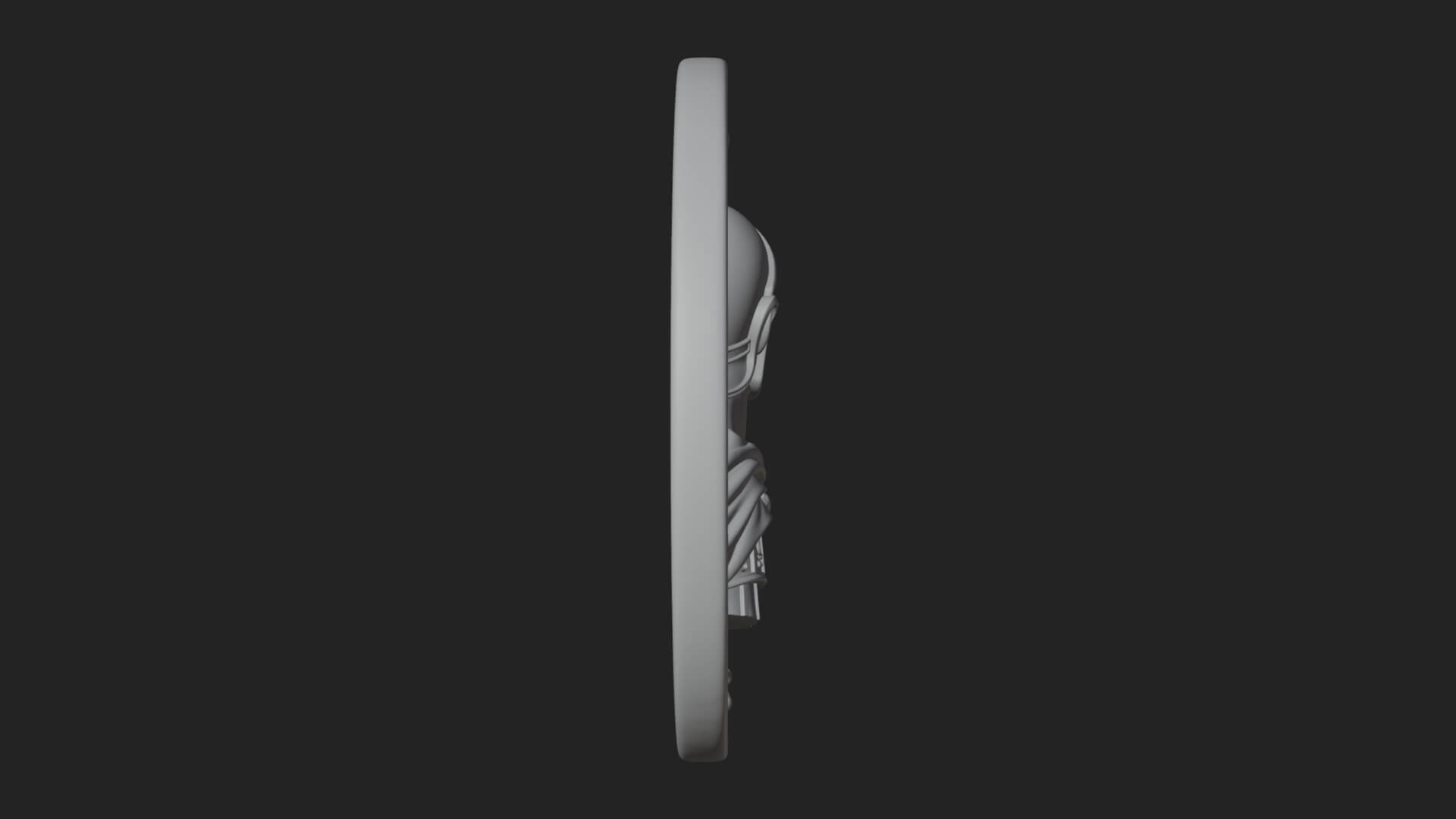 Roman Soldier Oval Relief Plaque Design 2 3D Print Model 3D Model