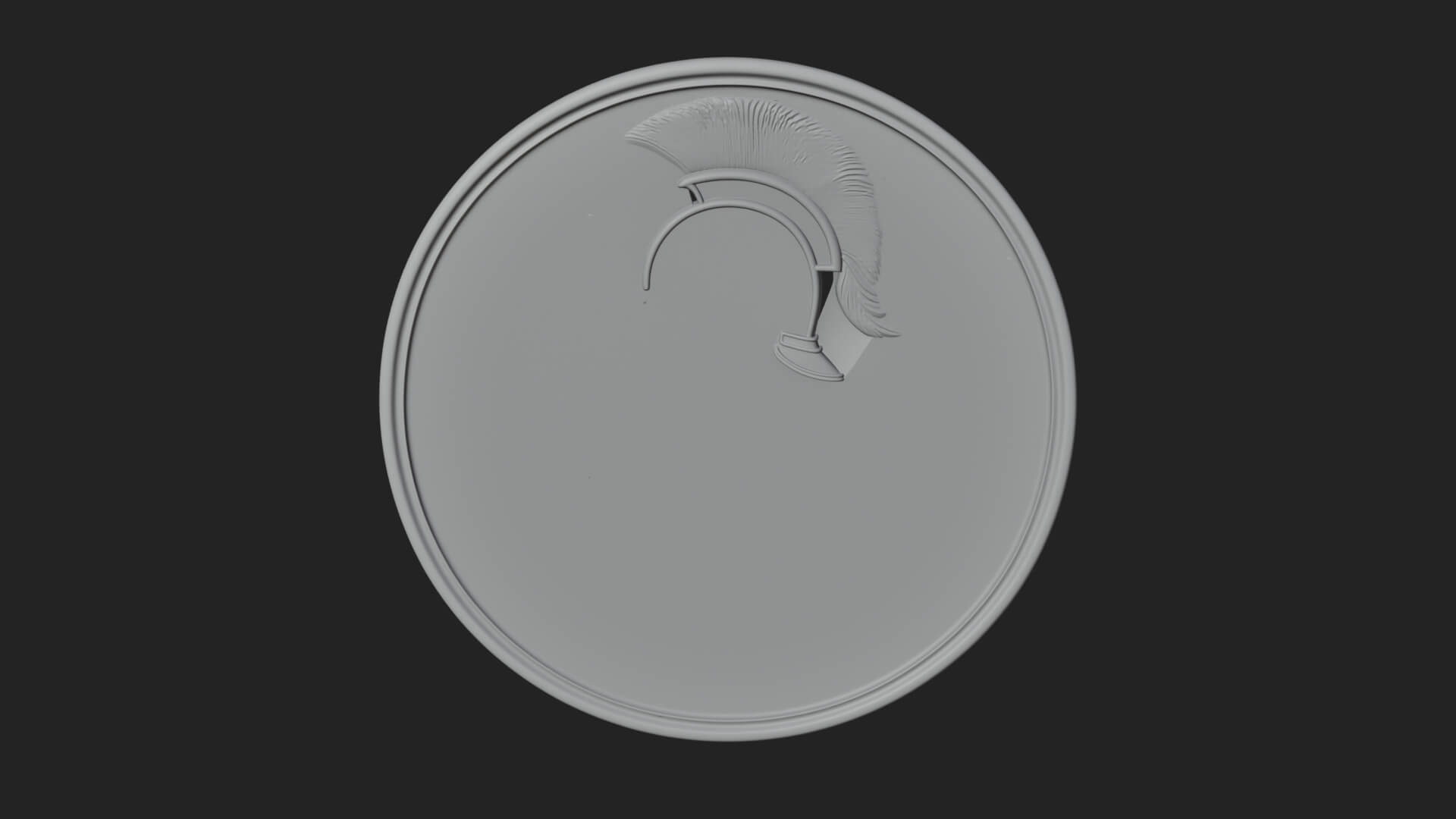 Roman Soldier Oval Relief Plaque Design 2 3D Print Model 3D Model