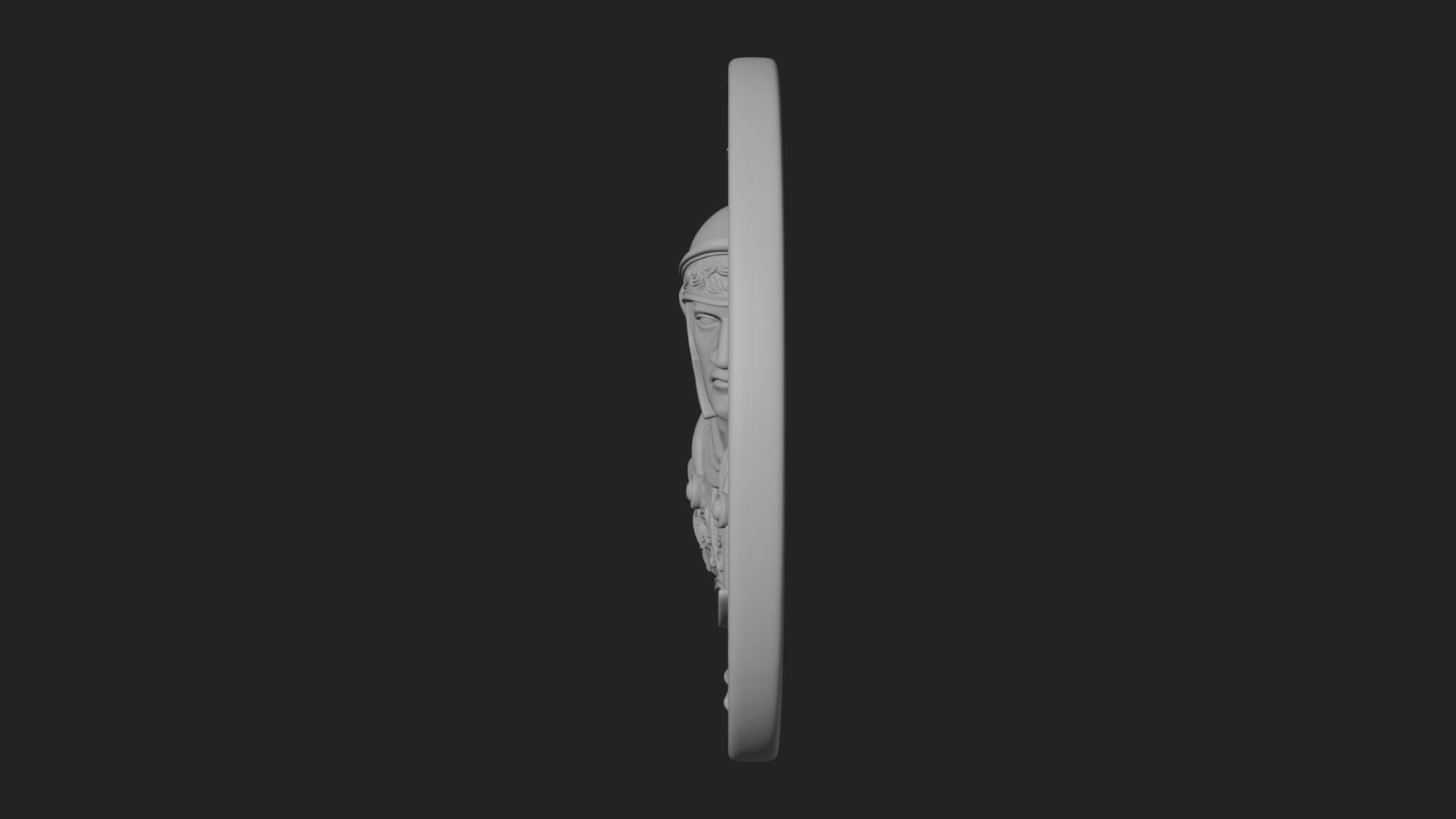 Roman Soldier Oval Relief Plaque Design 2 3D Print Model 3D Model