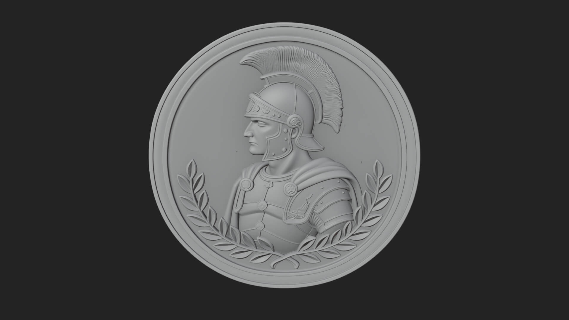 Roman Soldier Oval Relief Plaque Design 3 3D Print Model 3D Model
