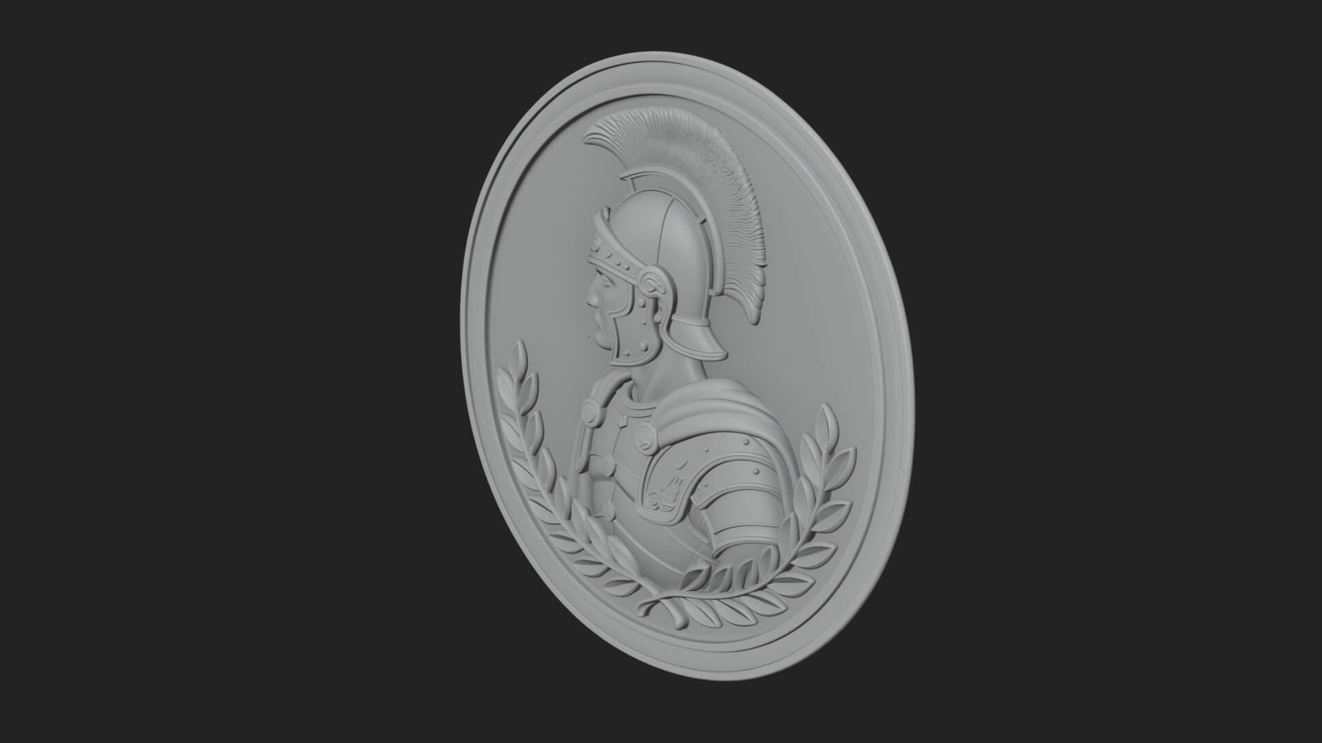 Roman Soldier Oval Relief Plaque Design 3 3D Print Model 3D Model