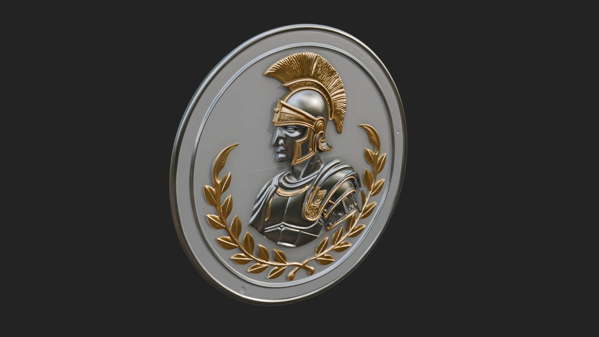 Roman Soldier Oval Relief Plaque Design 4 3D Print Model 3D Model