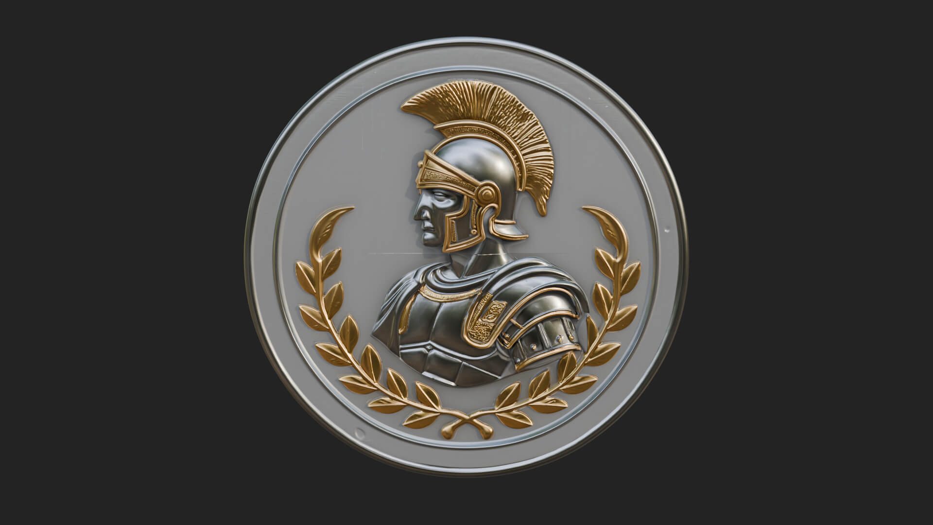 Roman Soldier Oval Relief Plaque Design 4 3D Print Model 3D Model