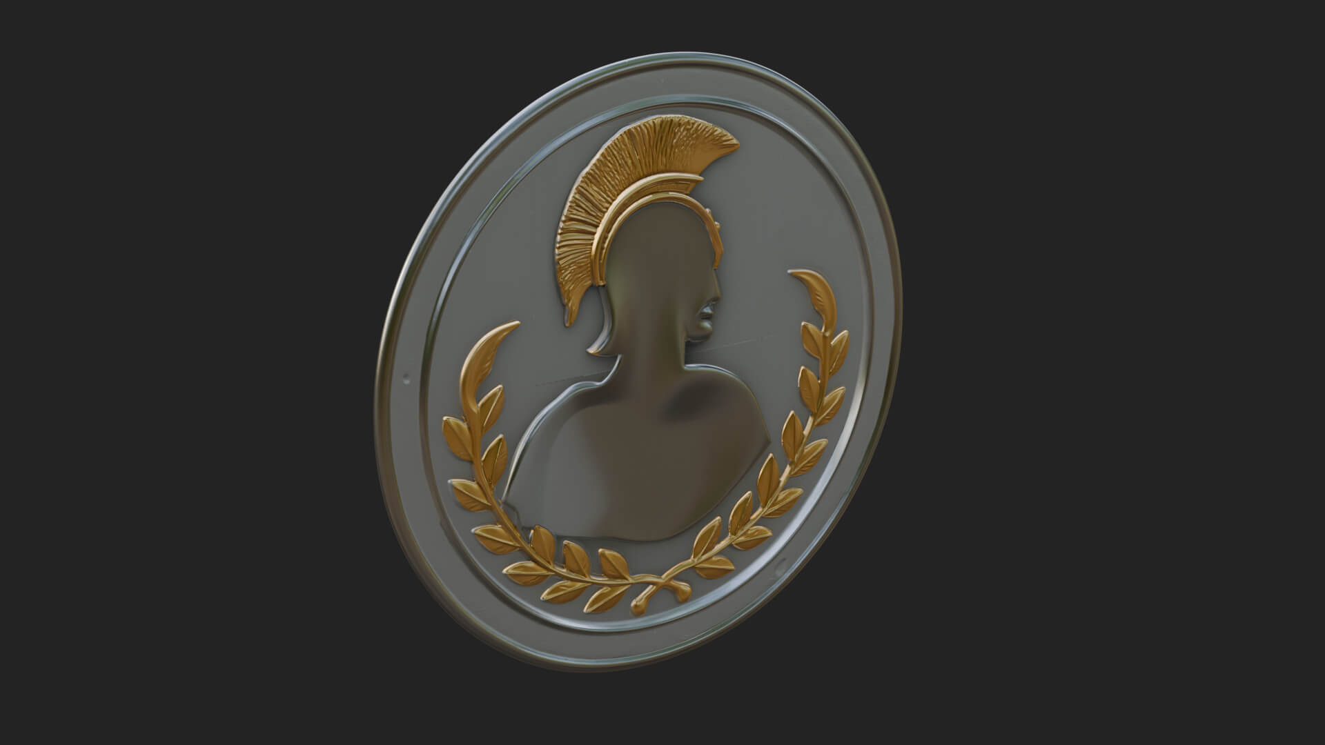 Roman Soldier Oval Relief Plaque Design 4 3D Print Model 3D Model