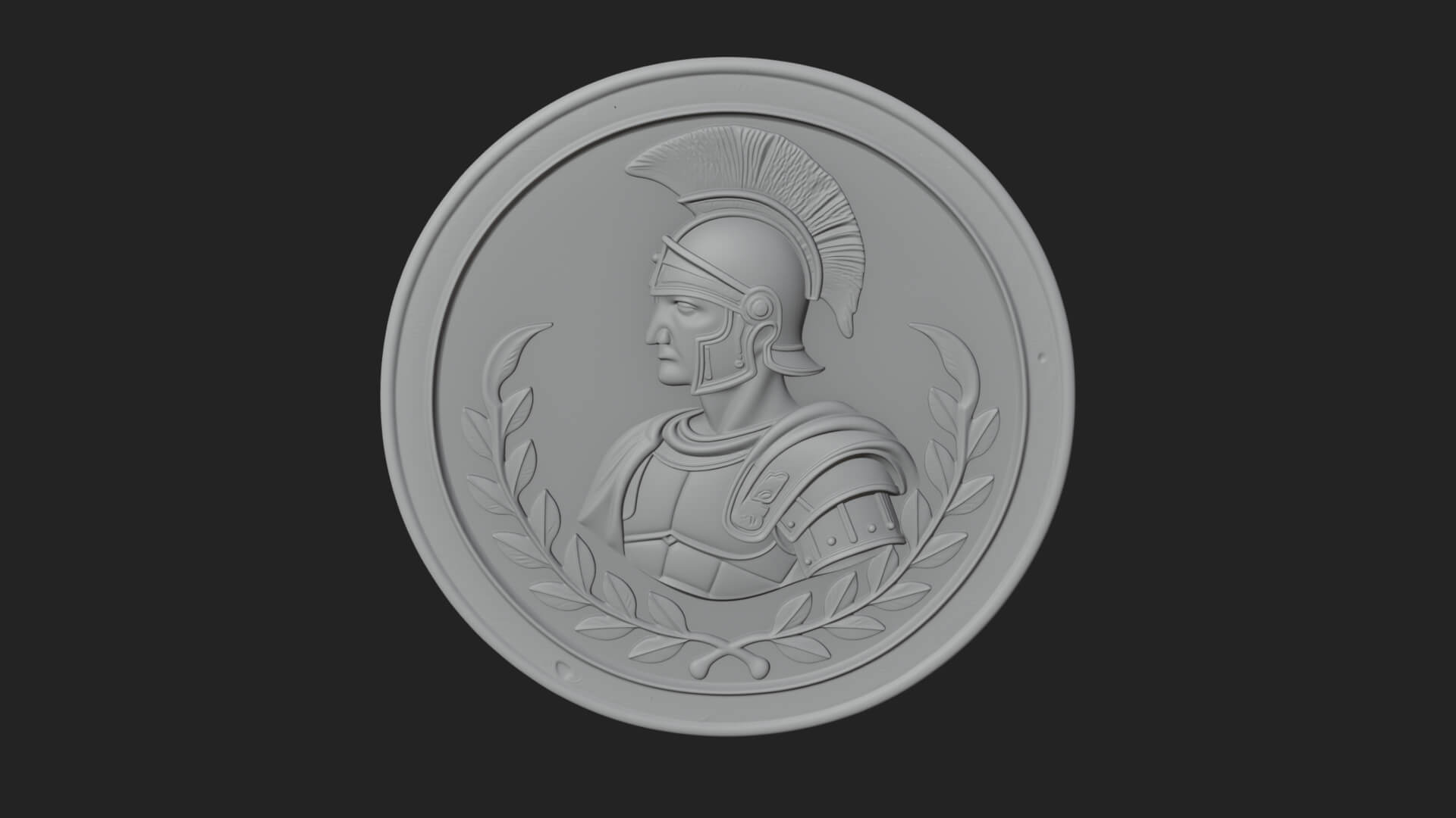 Roman Soldier Oval Relief Plaque Design 4 3D Print Model 3D Model