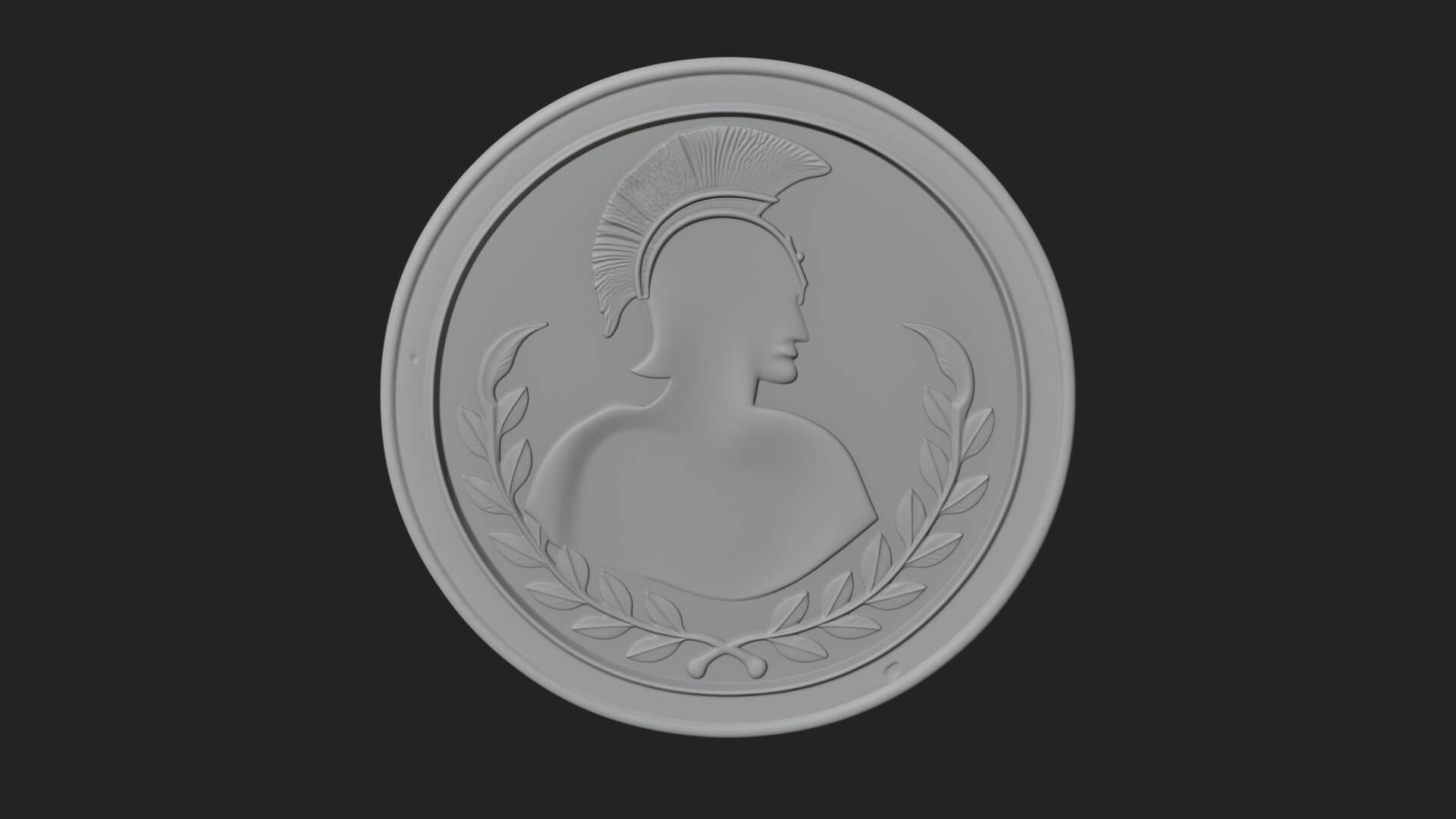 Roman Soldier Oval Relief Plaque Design 4 3D Print Model 3D Model