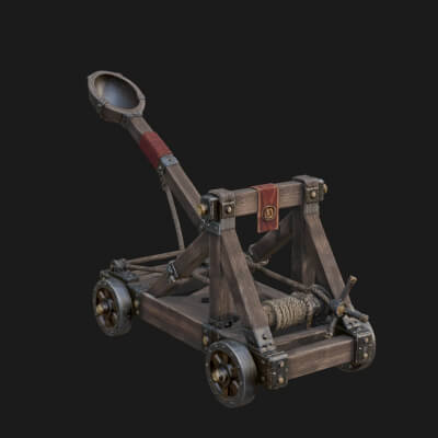 Rome Wheeled Catapult Design 2 3D Print Model