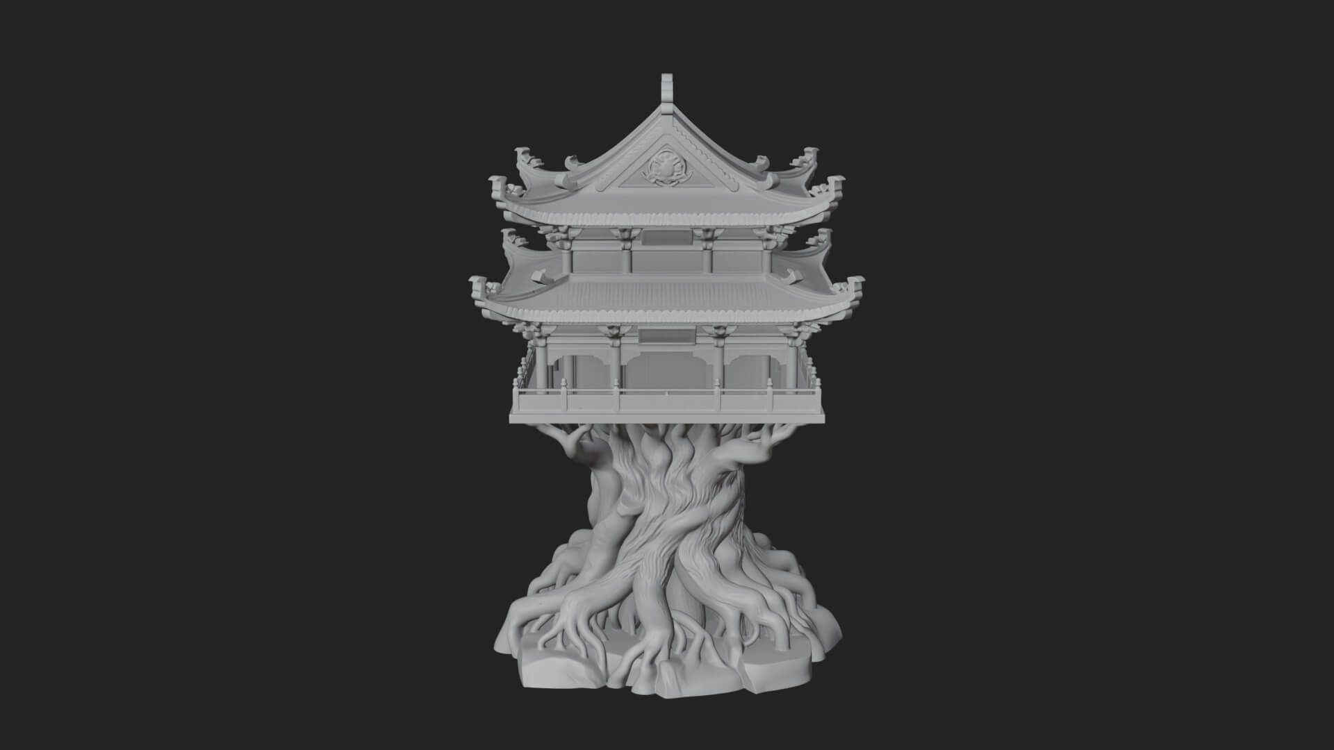 Root Base Pagoda Tower Design 1 3D Print Model 3D Model