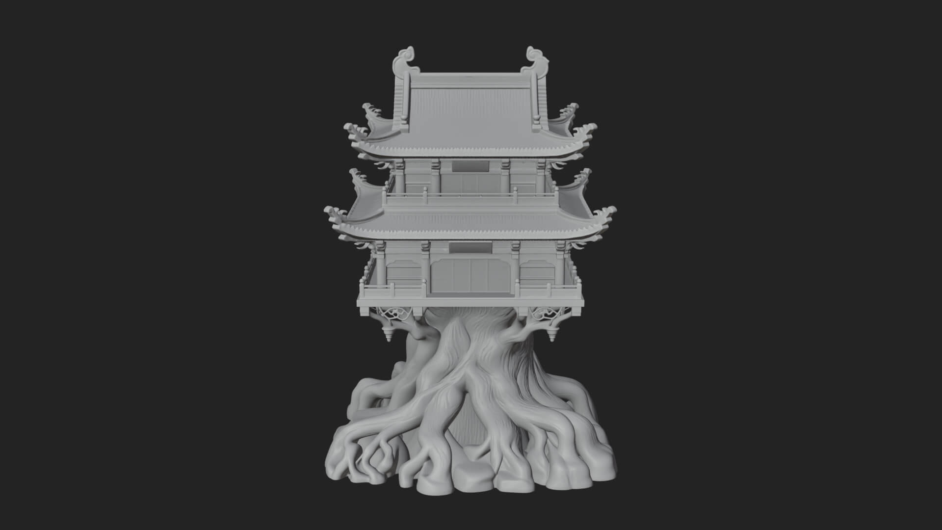 Root Base Pagoda Tower Design 2 3D Print Model 3D Model