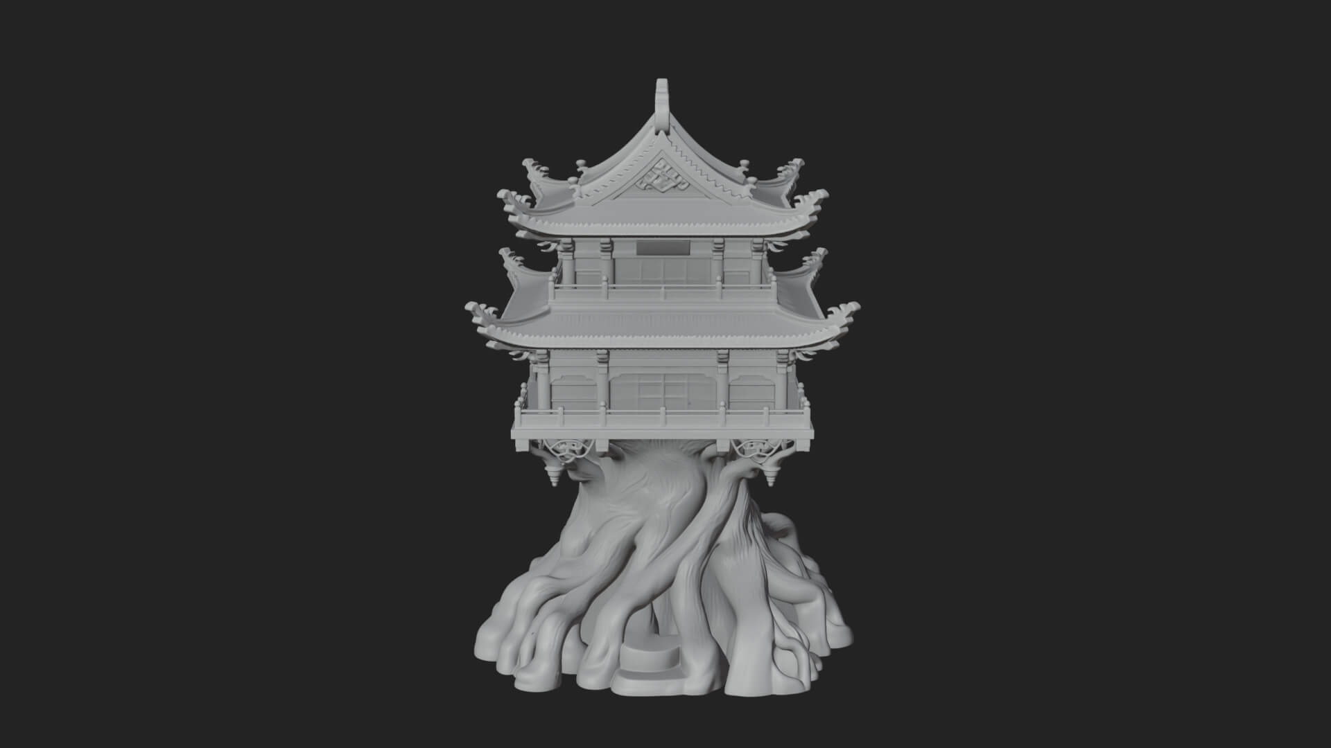 Root Base Pagoda Tower Design 2 3D Print Model 3D Model