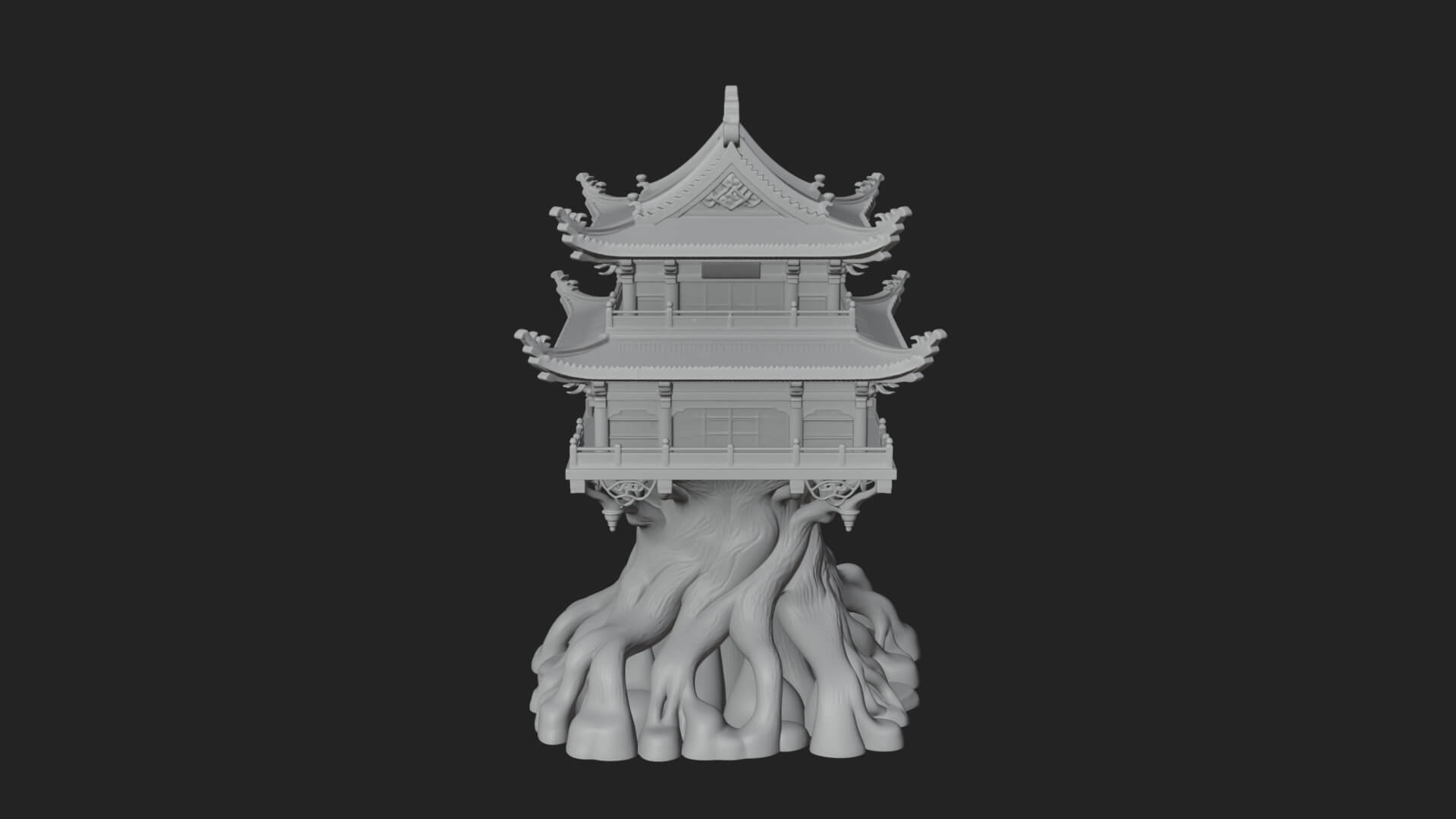 Root Base Pagoda Tower Design 2 3D Print Model 3D Model