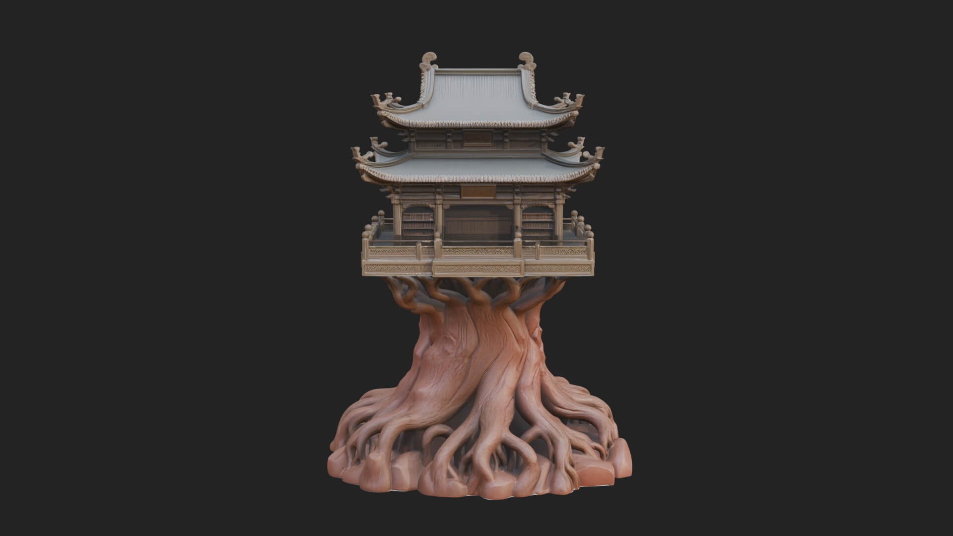 Root Base Pagoda Tower Design 3 3D Print Model 3D Model