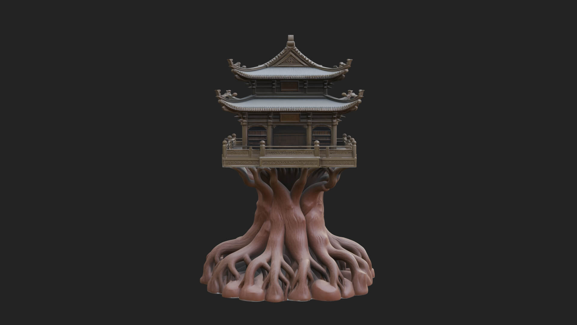 Root Base Pagoda Tower Design 3 3D Print Model 3D Model