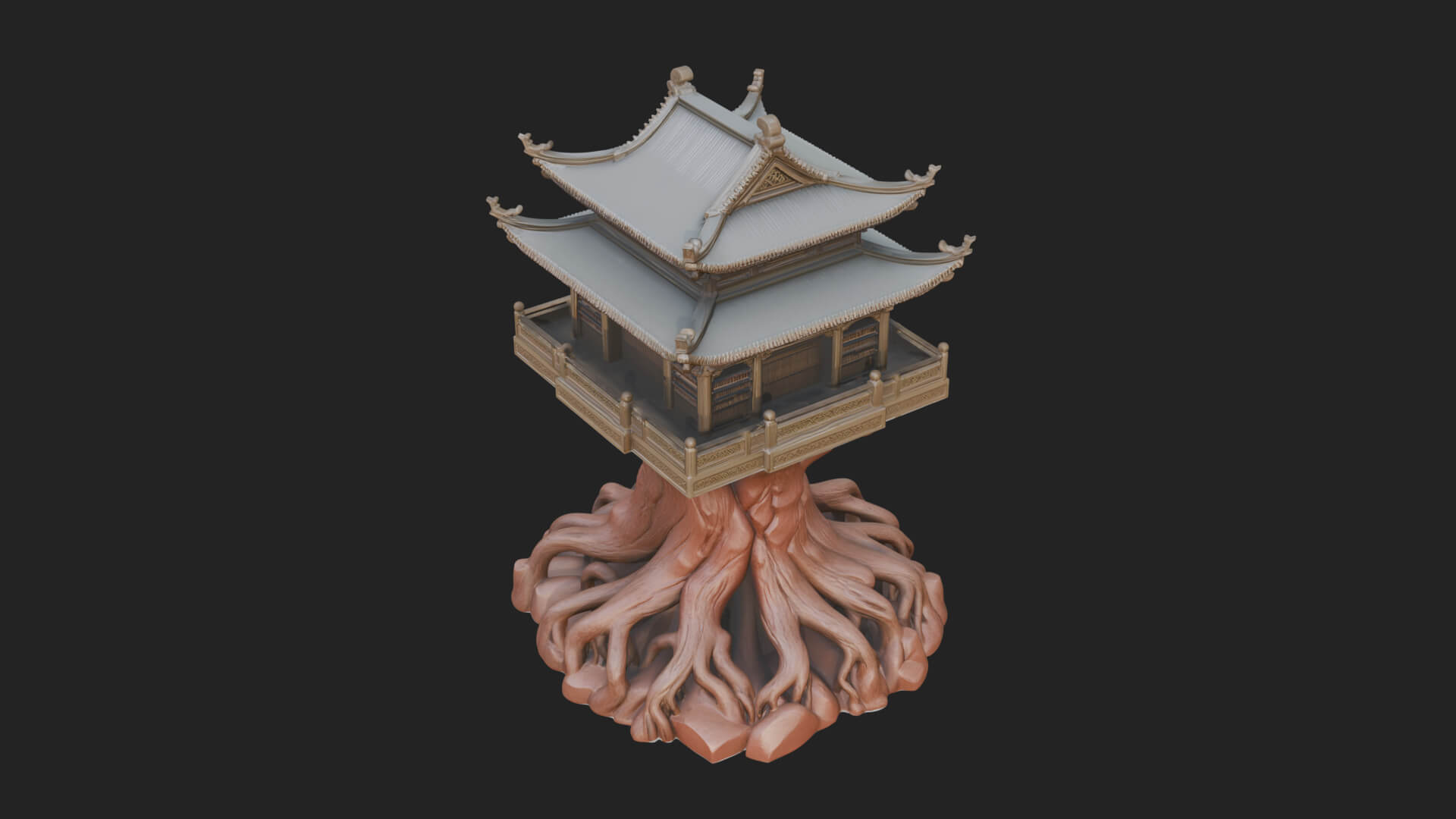 Root Base Pagoda Tower Design 3 3D Print Model 3D Model