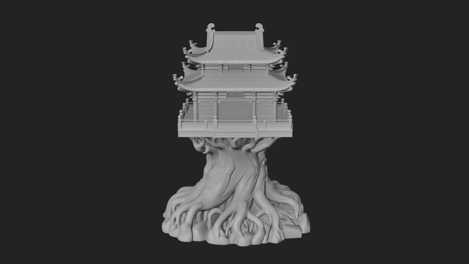 Root Base Pagoda Tower Design 3 3D Print Model 3D Model