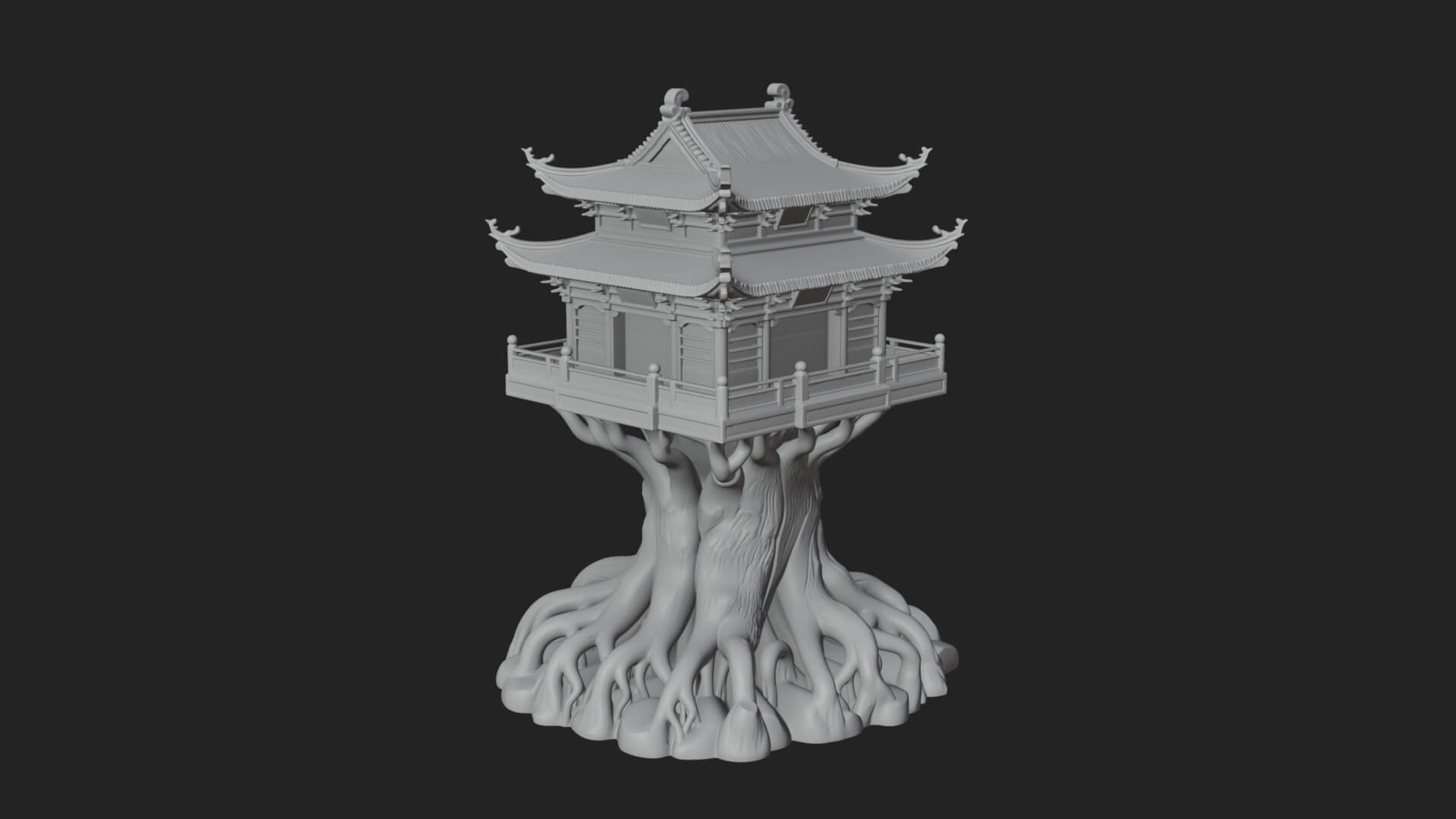 Root Base Pagoda Tower Design 3 3D Print Model 3D Model