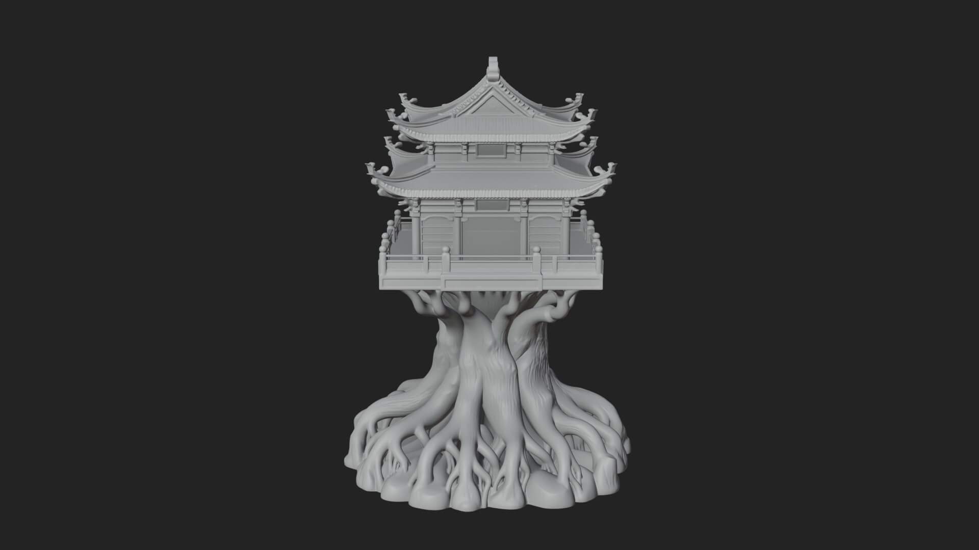 Root Base Pagoda Tower Design 3 3D Print Model 3D Model