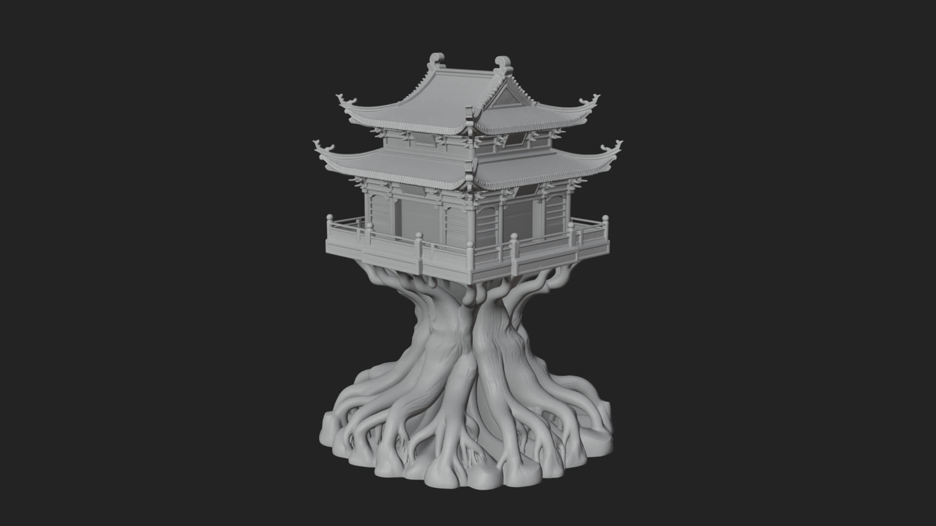 Root Base Pagoda Tower Design 3 3D Print Model 3D Model