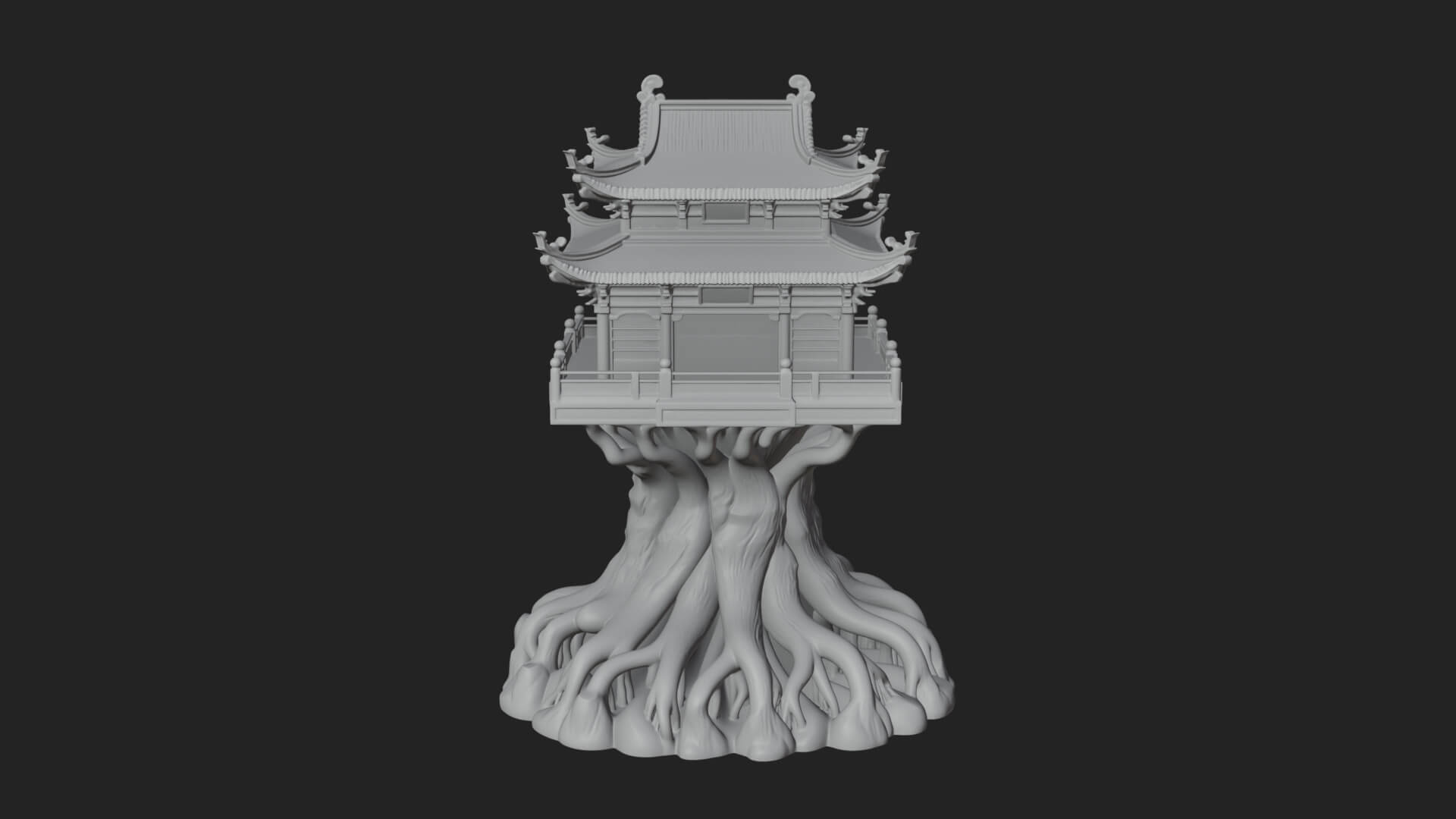 Root Base Pagoda Tower Design 3 3D Print Model 3D Model