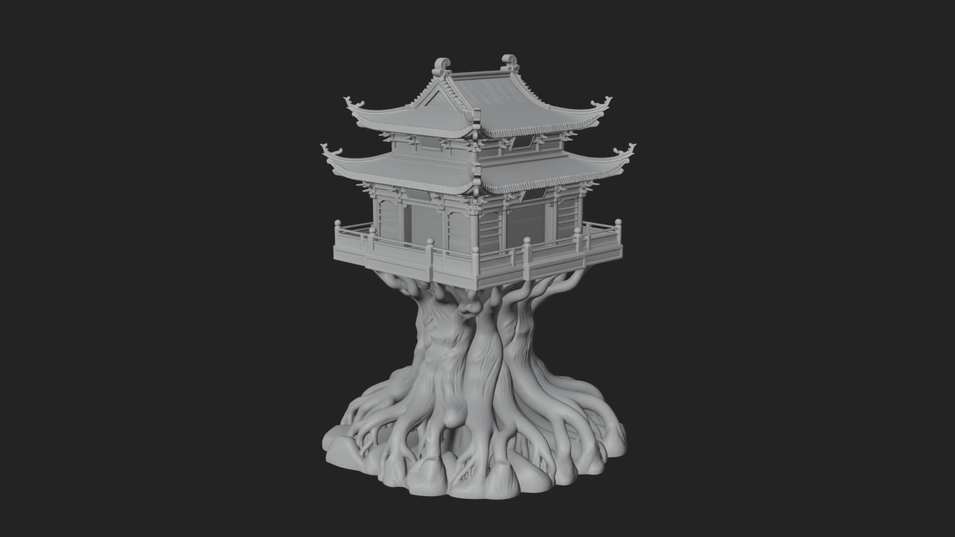 Root Base Pagoda Tower Design 3 3D Print Model 3D Model