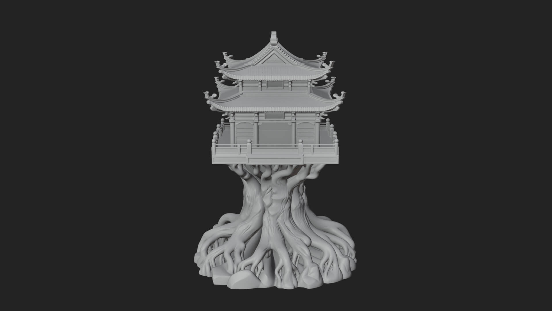 Root Base Pagoda Tower Design 3 3D Print Model 3D Model