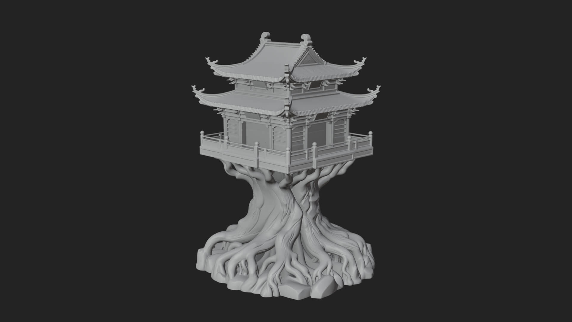 Root Base Pagoda Tower Design 3 3D Print Model 3D Model